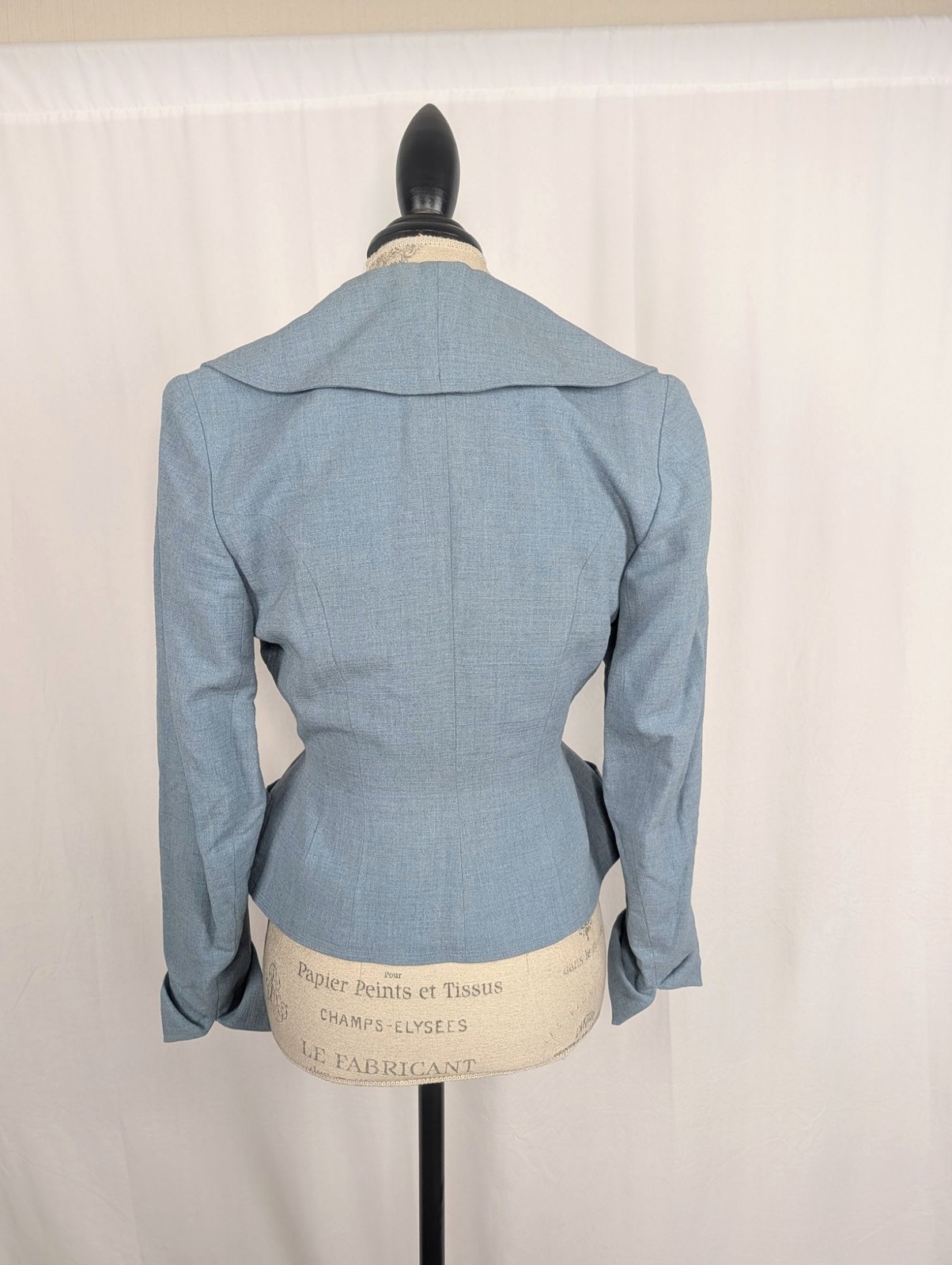 Vintage Antique Leslie Fay Blue Blazer X Small 2 Retro Pin Up