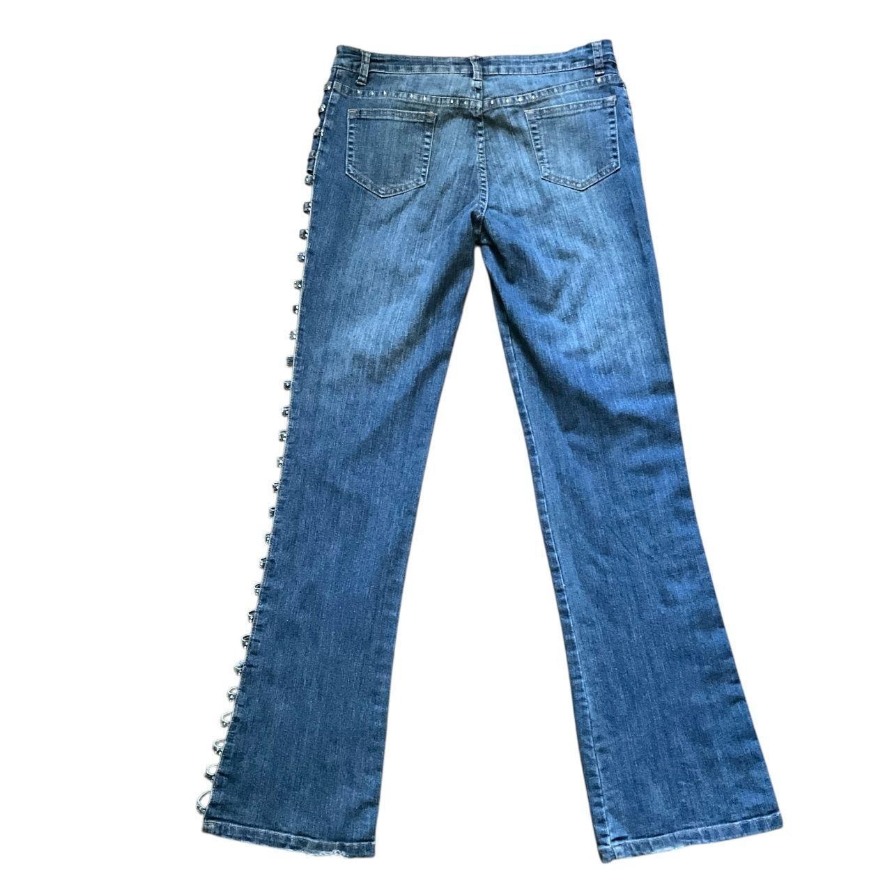 Platinum Plush Rhinestone Side Cut Party Jeans: 90s, Y2K
