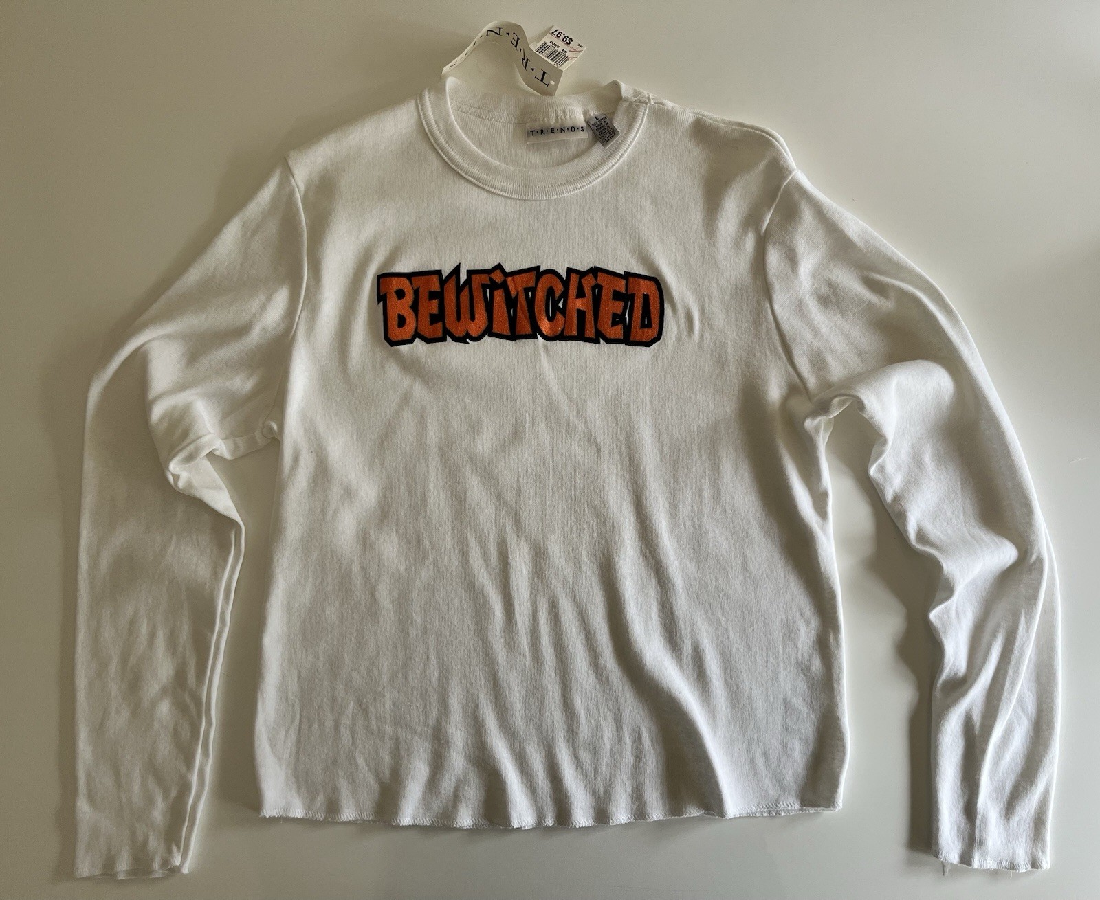 Vintage Trends BEWITCHED Witch Shirt Women’s White L Deadstock NWT New Hills