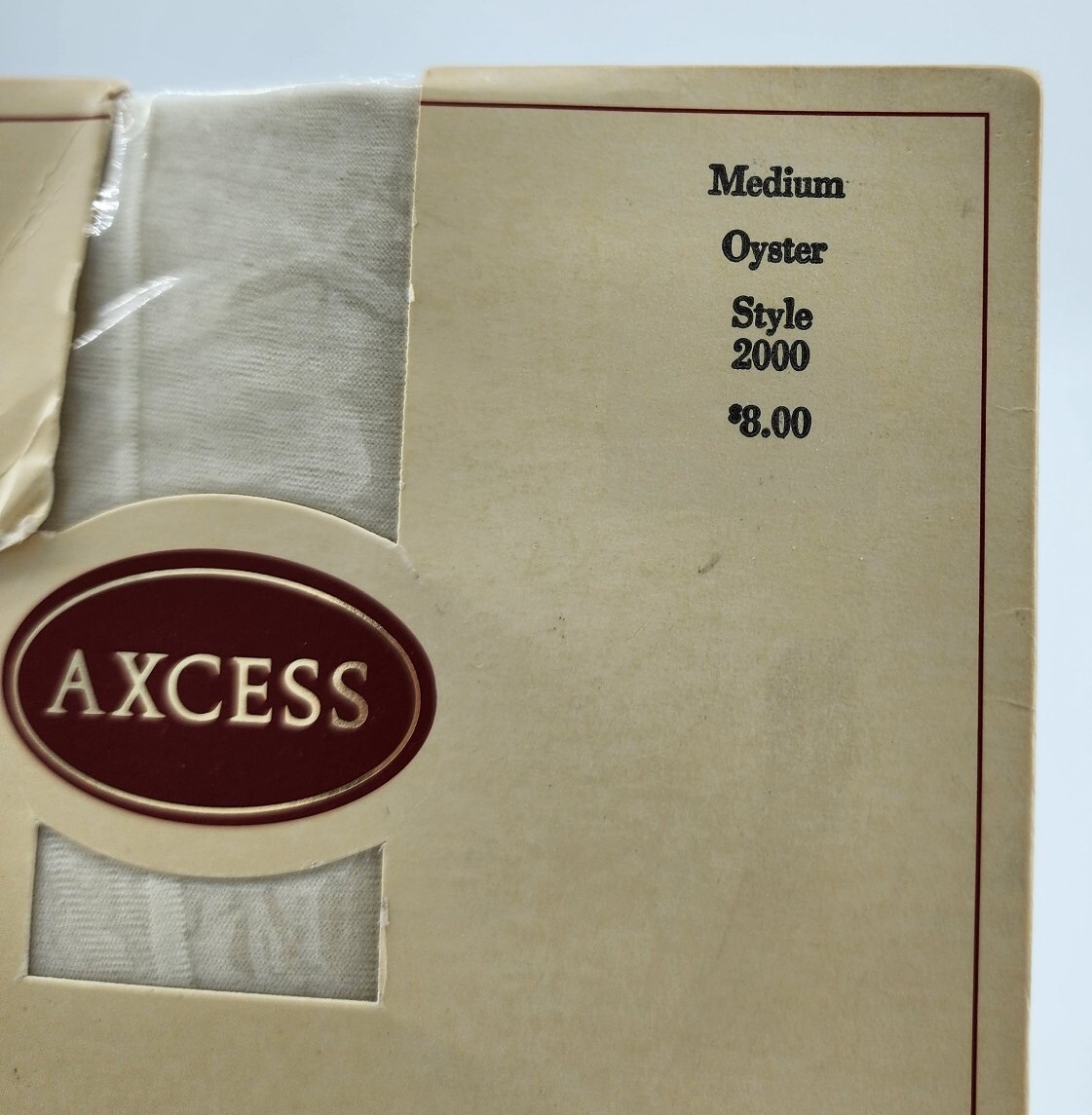 Vtg Axcess Sheerly Revolutionary Sheer to Waist Pantyhose Style 2000 Oyster Sz M