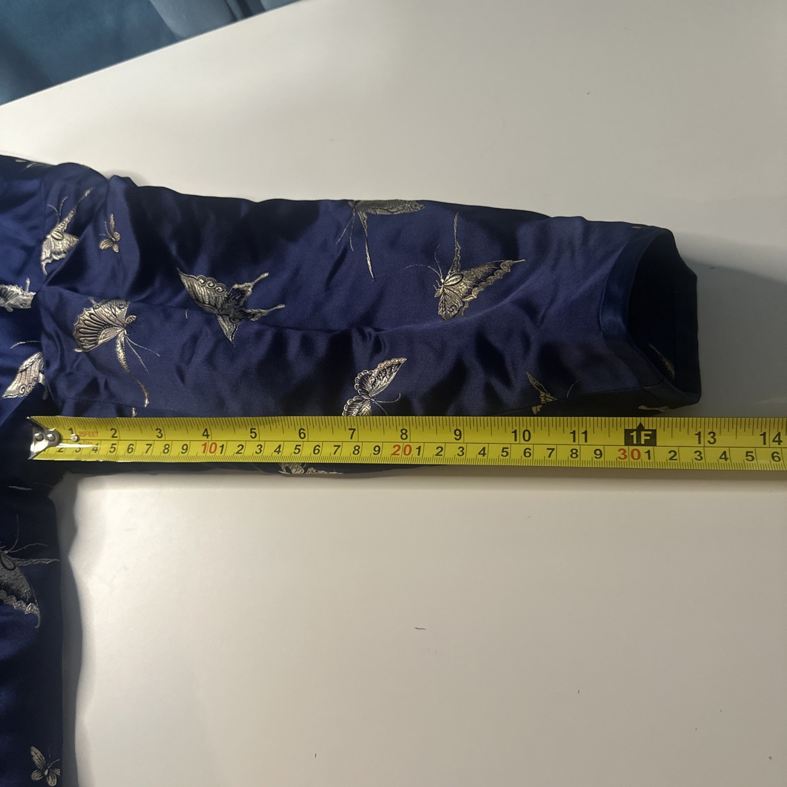 Ying Tai Ltd Vintage Women Jacket Silk Gold Butterfly Motif Hong Kong Boutique