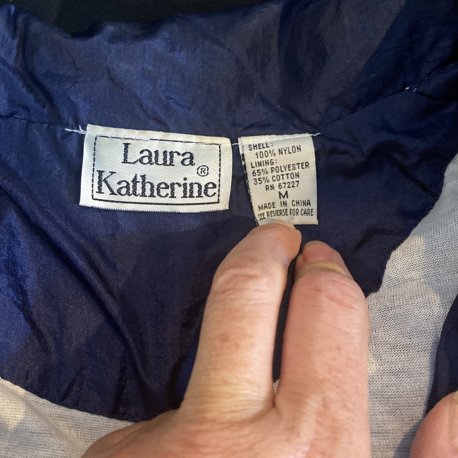 Rare Vintage 90s Laura Katherine Navy Blue And GreenWindbreaker Tracksuit Size M