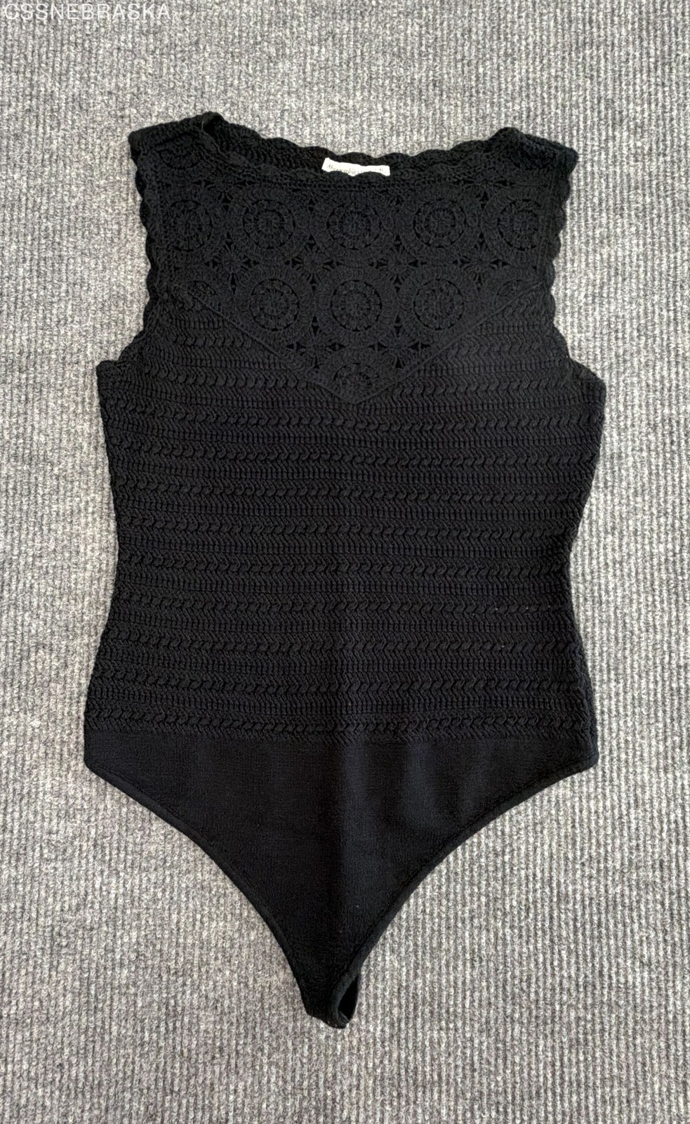 Abercrombie & Fitch Women’s Black Crochet Sleeveless High Neck Bodysuit XL