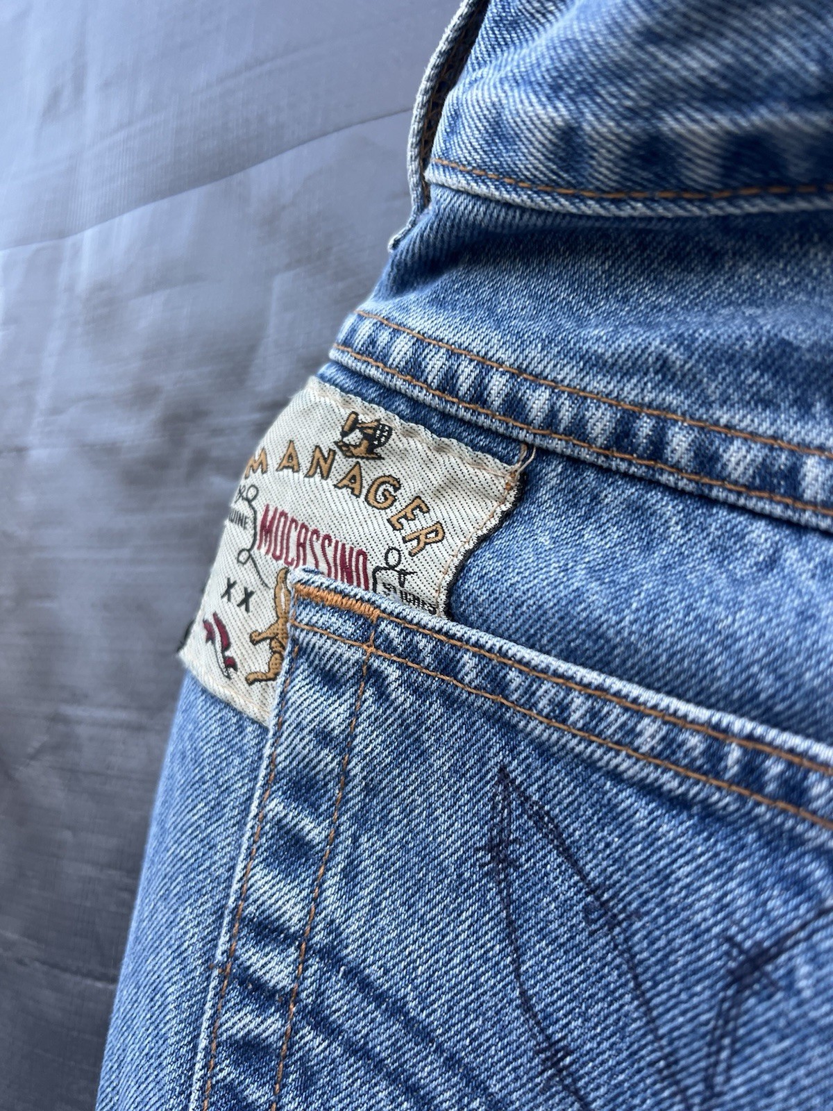 Custom embroidered upcycled custom Womens jeans 1 of a kind 27 Manager Vintage