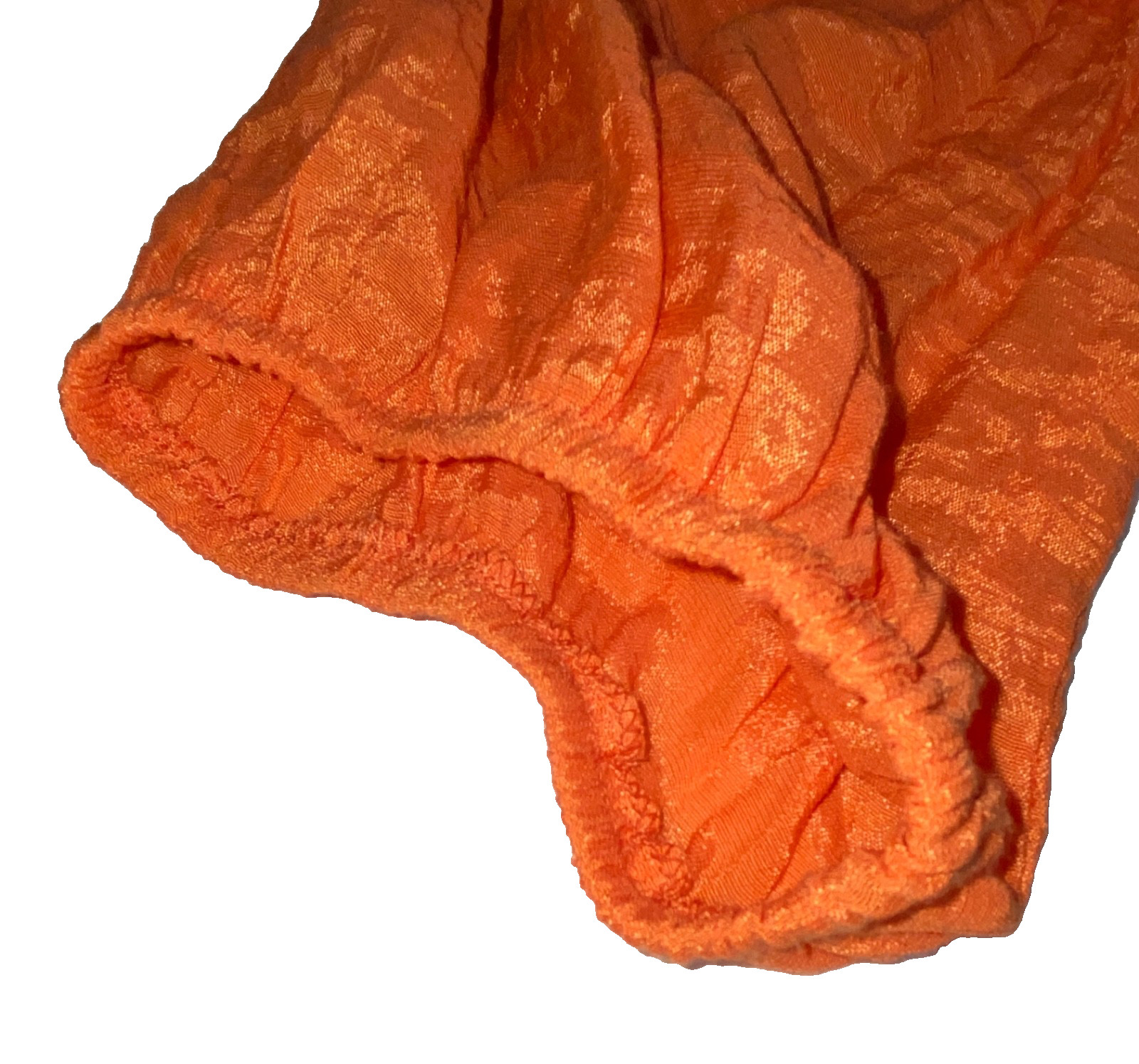 Vtg Artsy Blouse Large Orange Top Whimsical Bird Crystals Gauzy Rayon Korean m
