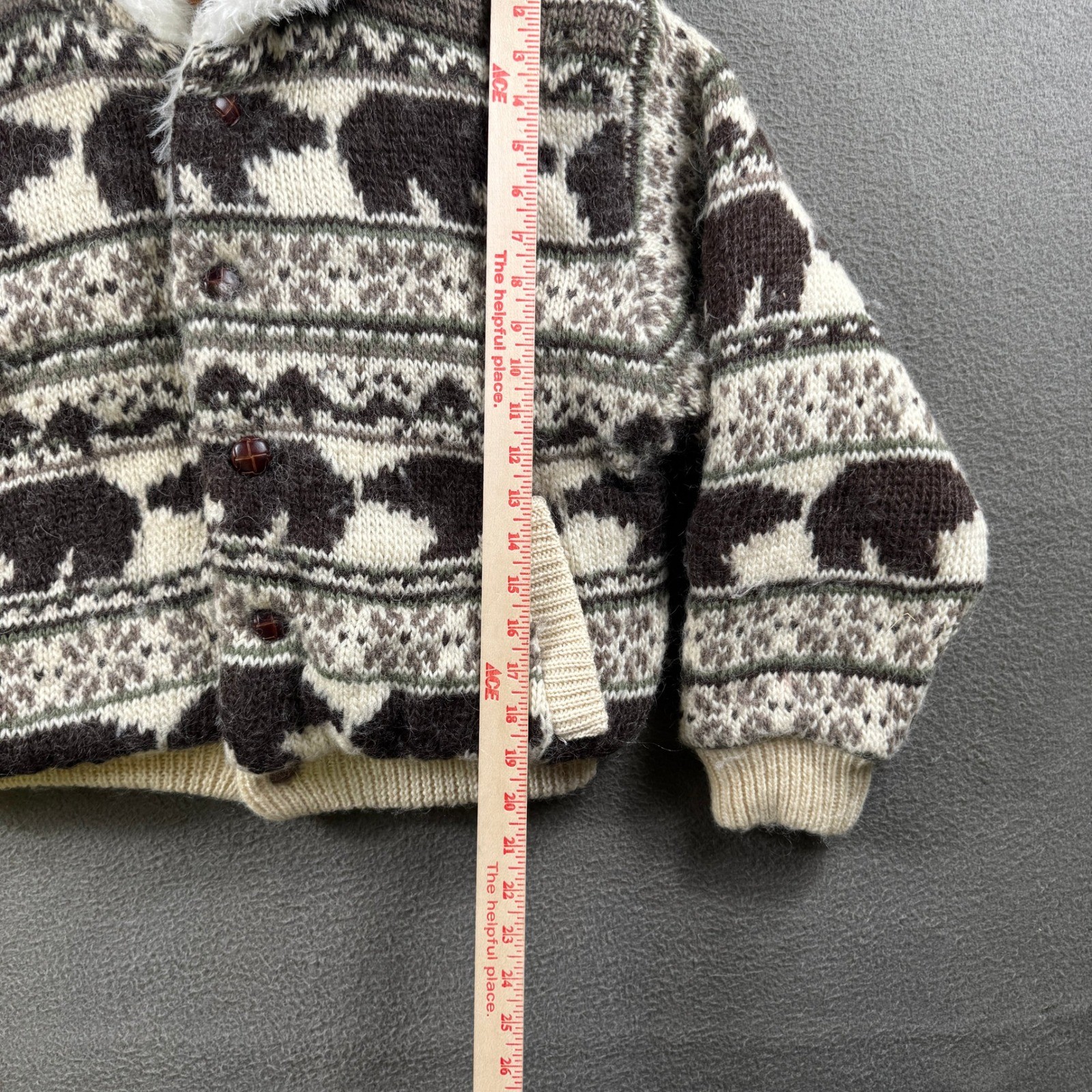 Vintage Raptures Coat Women XL Brown Bear Hooded Sherpa Lined Jacket Thick Boxy