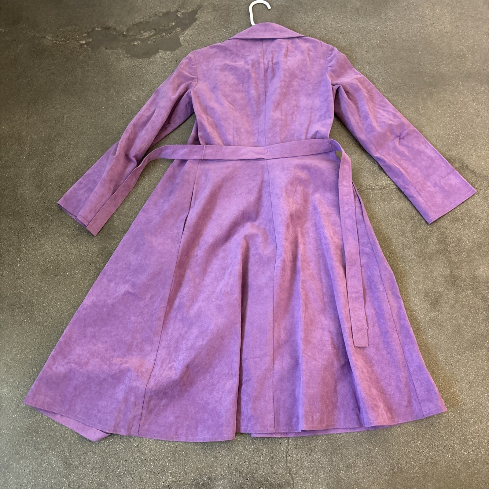 Vintage 70’s Mollie Parnis Purple Ultra Suede Trench Coat S/M