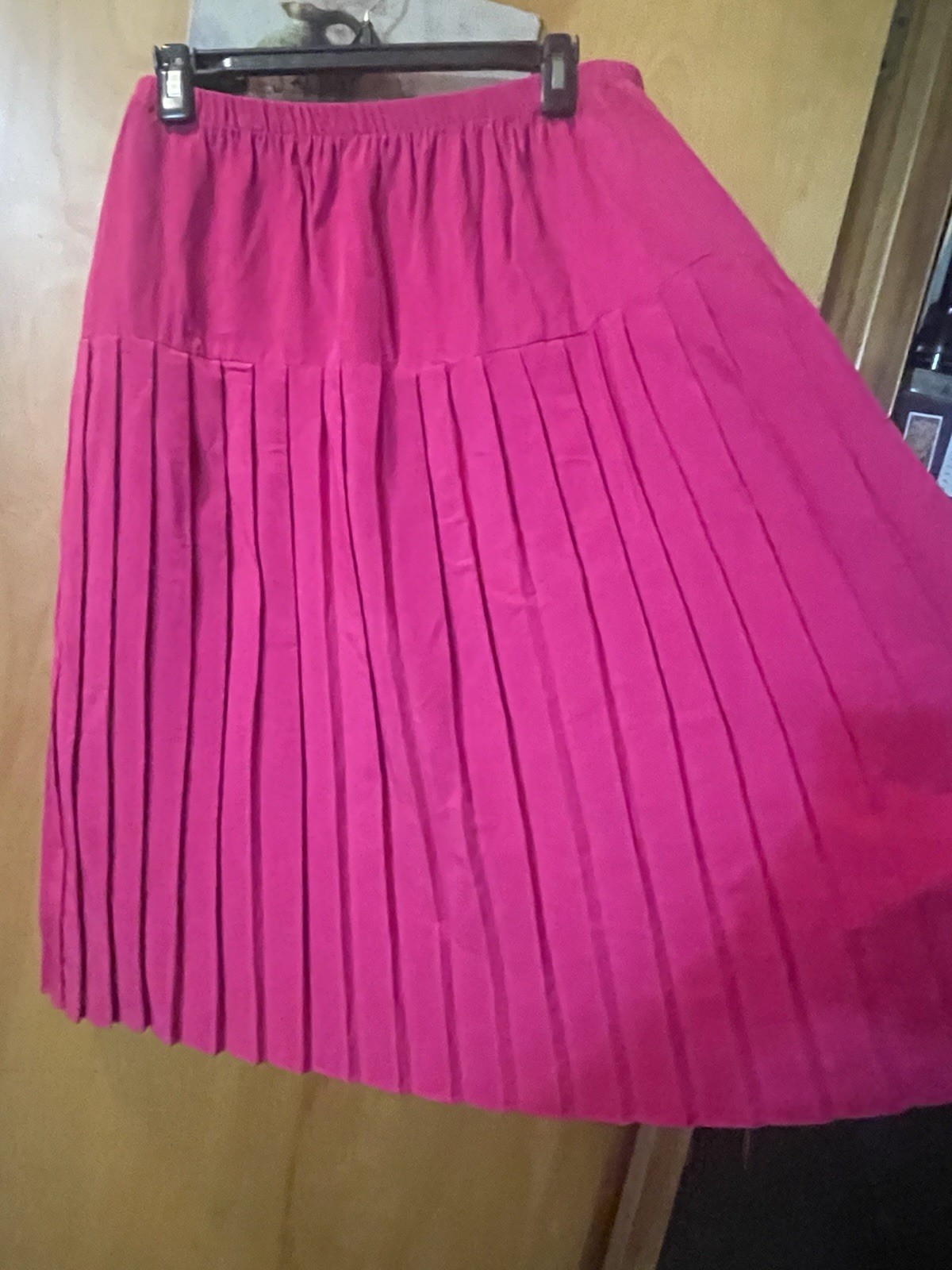 vintage POSITIVE INFLUENCE pink pleated skirt set women 20W 2X short sleeve
