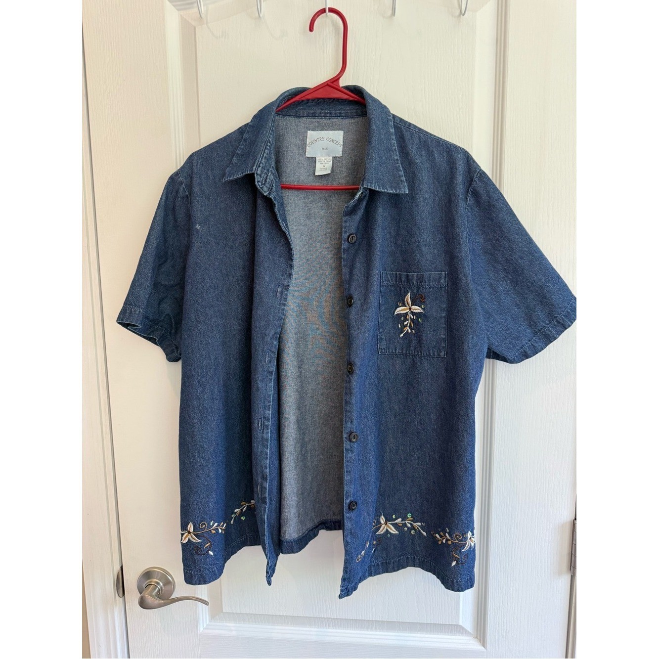 Country Concepts Plus 1X Embroidered Denim Dress Set | CottagecoreWesternVintage