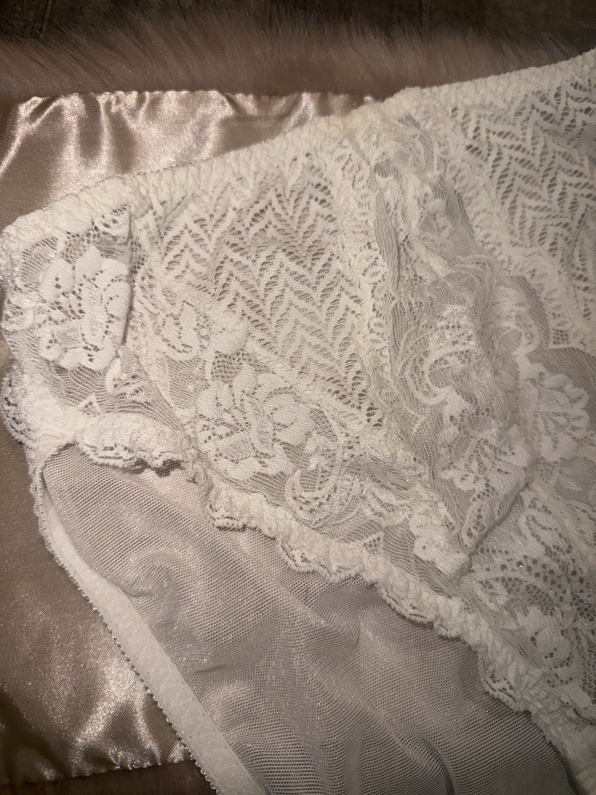 VALENTINO Panties High Waist Vintage 80’s White Sheer Mesh Lace XL