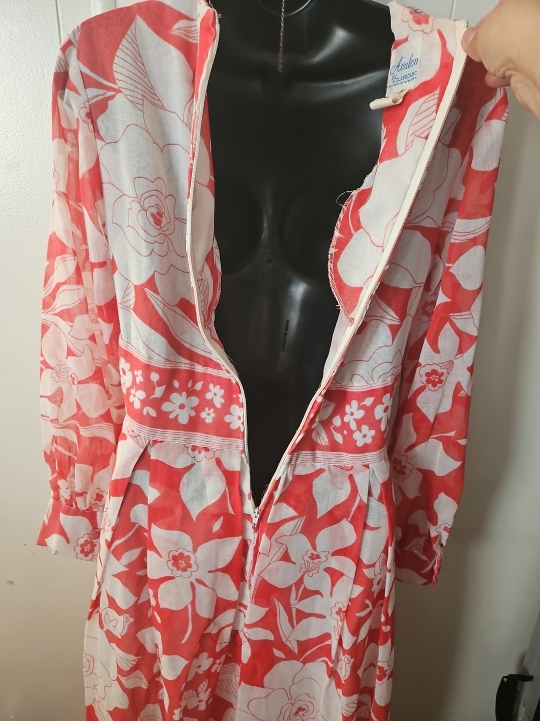 Avalon Classics Vintage Red And White 1960s Maxi Dress Size 10