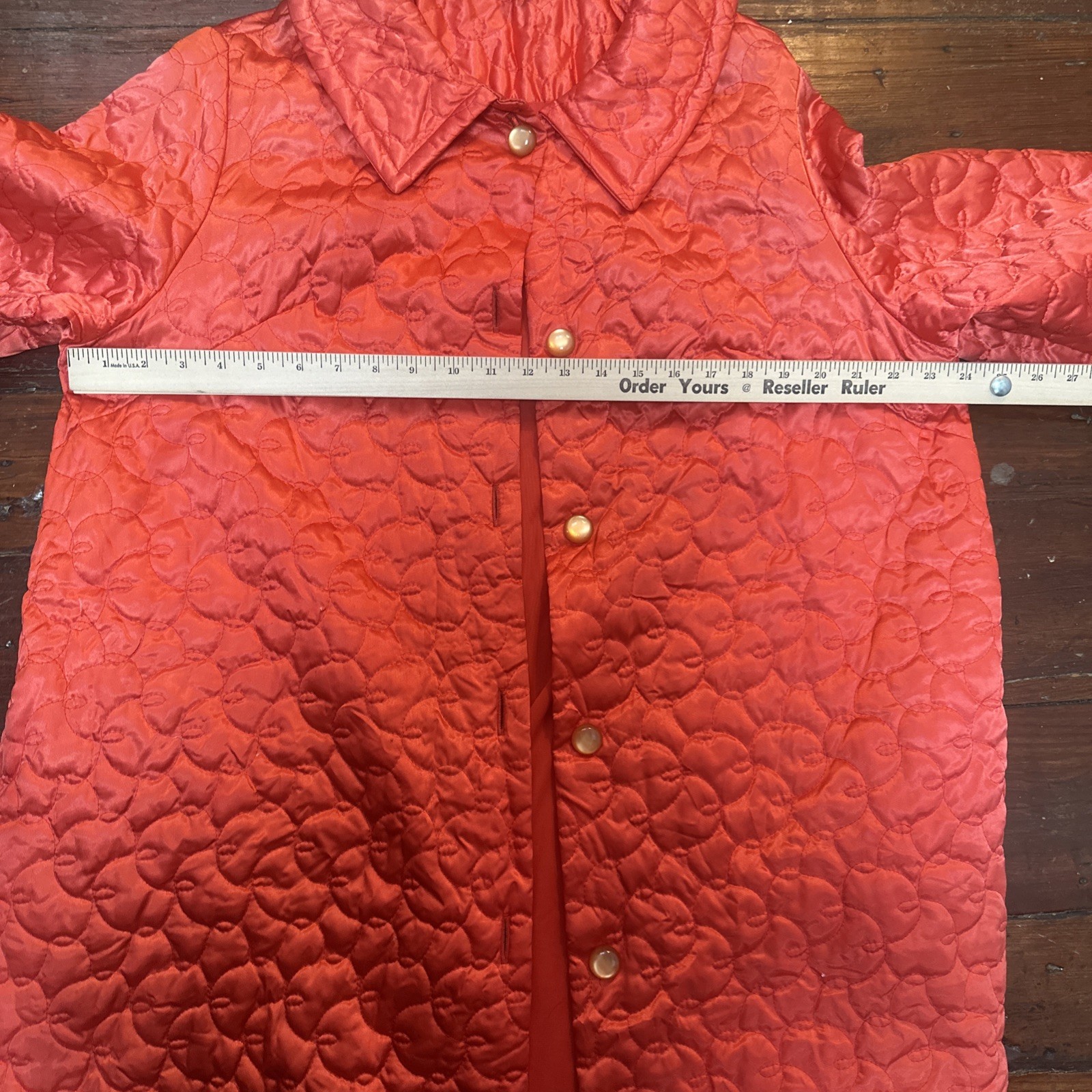 Vintage Satin like Dressing Gown Coral 1960’s Gaymode Penneys Loungewear Robe L