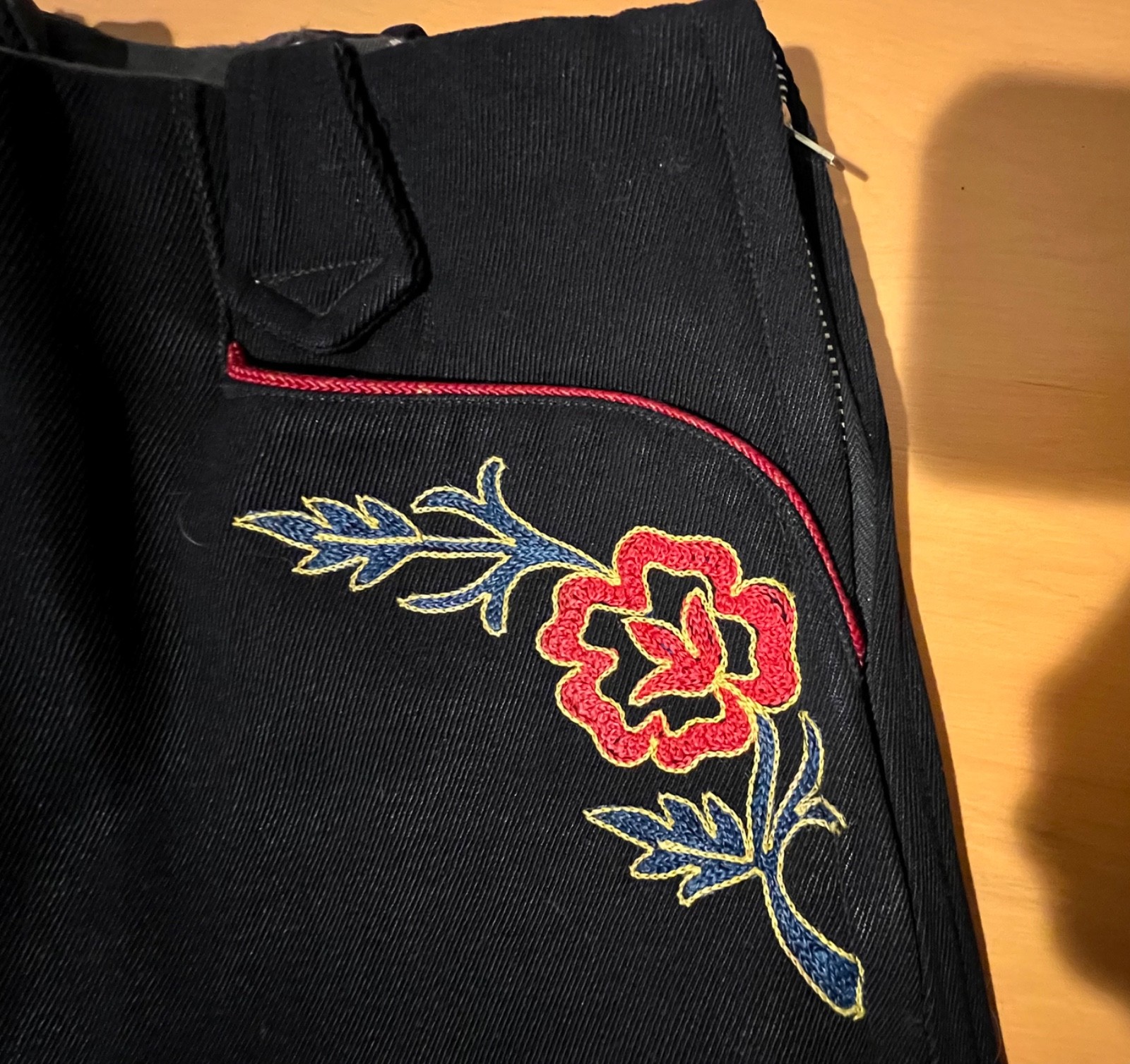 Vtg Western Cowgirl Pants 1940s 1950s Embroider Side Zipper XS Girls Rockabilly