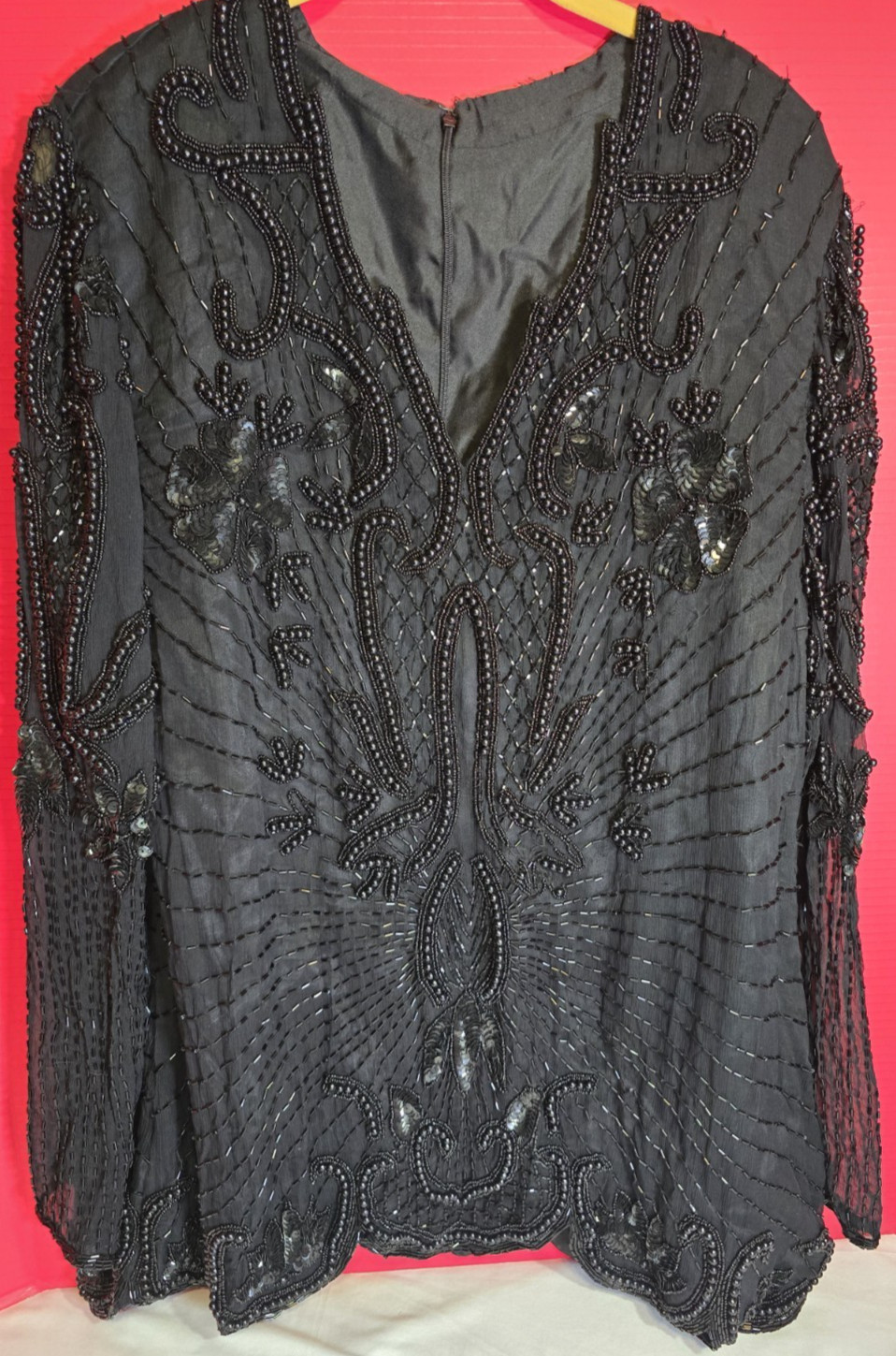 VTG 80’S BEADED SEQUIN EVENING COCKTAIL 2-Piece Top and Skirt XL(no Sz Tag)