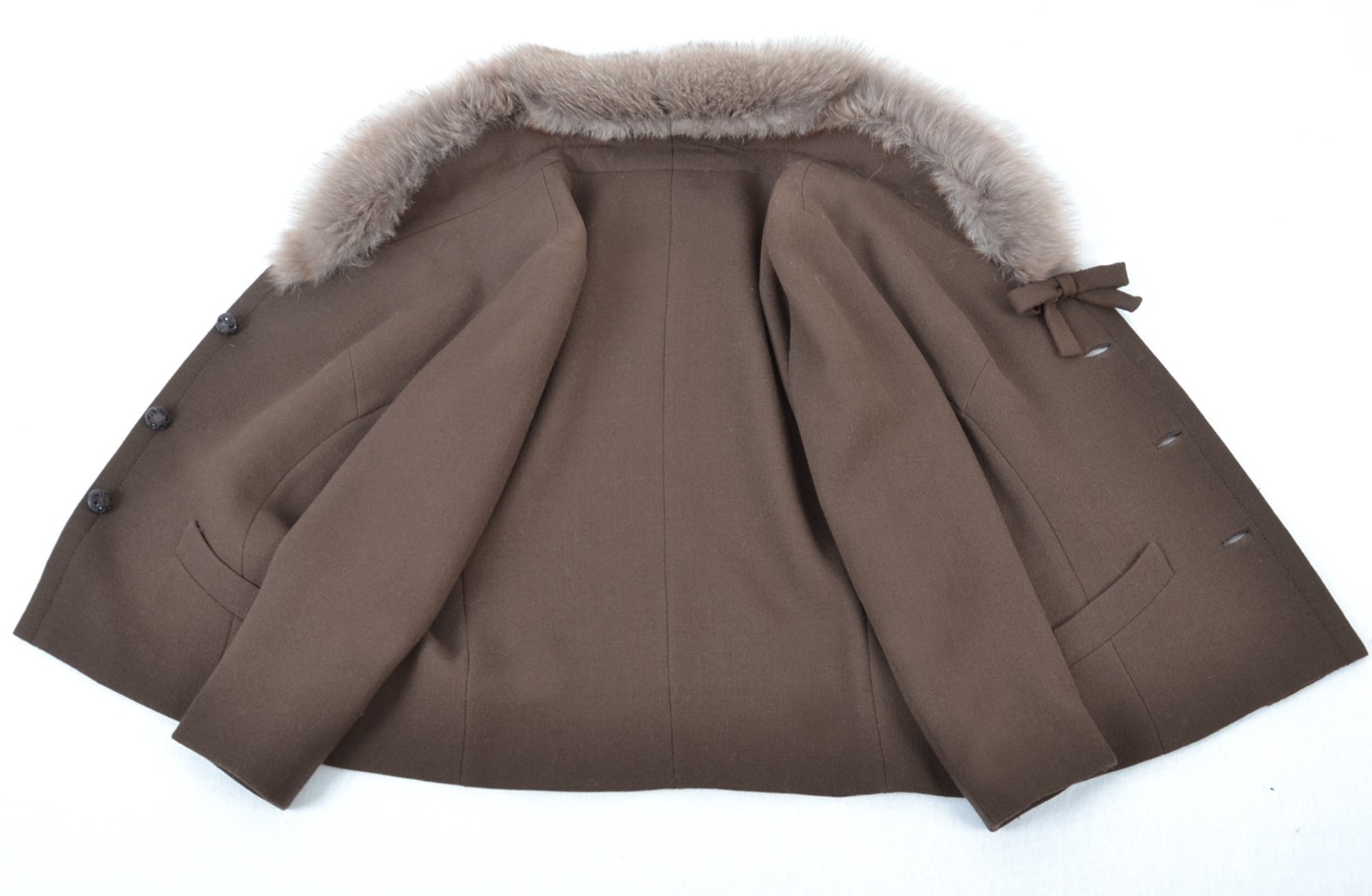 A3963 Vintage Ladies Short Jacket With Real Fox Collar 50s 60s