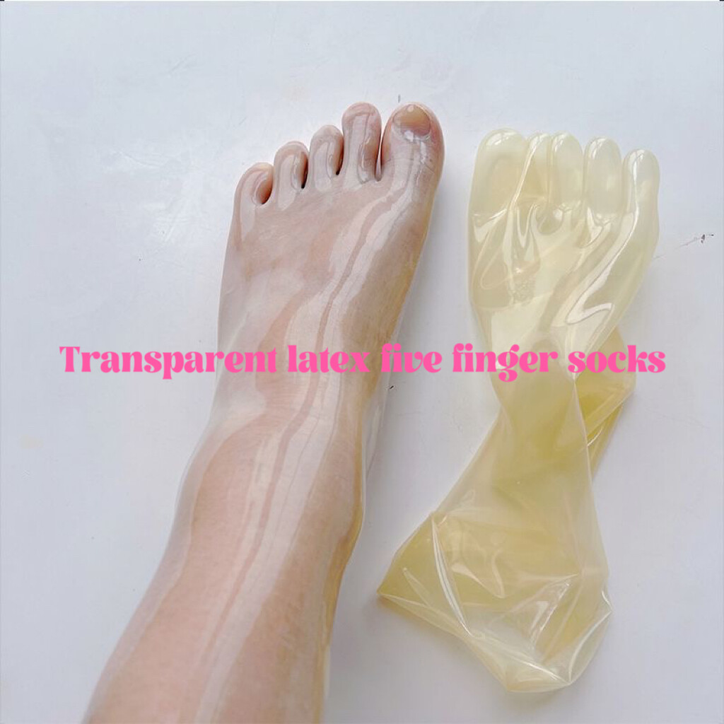 Ultrathin 0.25mm Transparent Rubber Latex Sexual Socks Tight Bound Mid Length