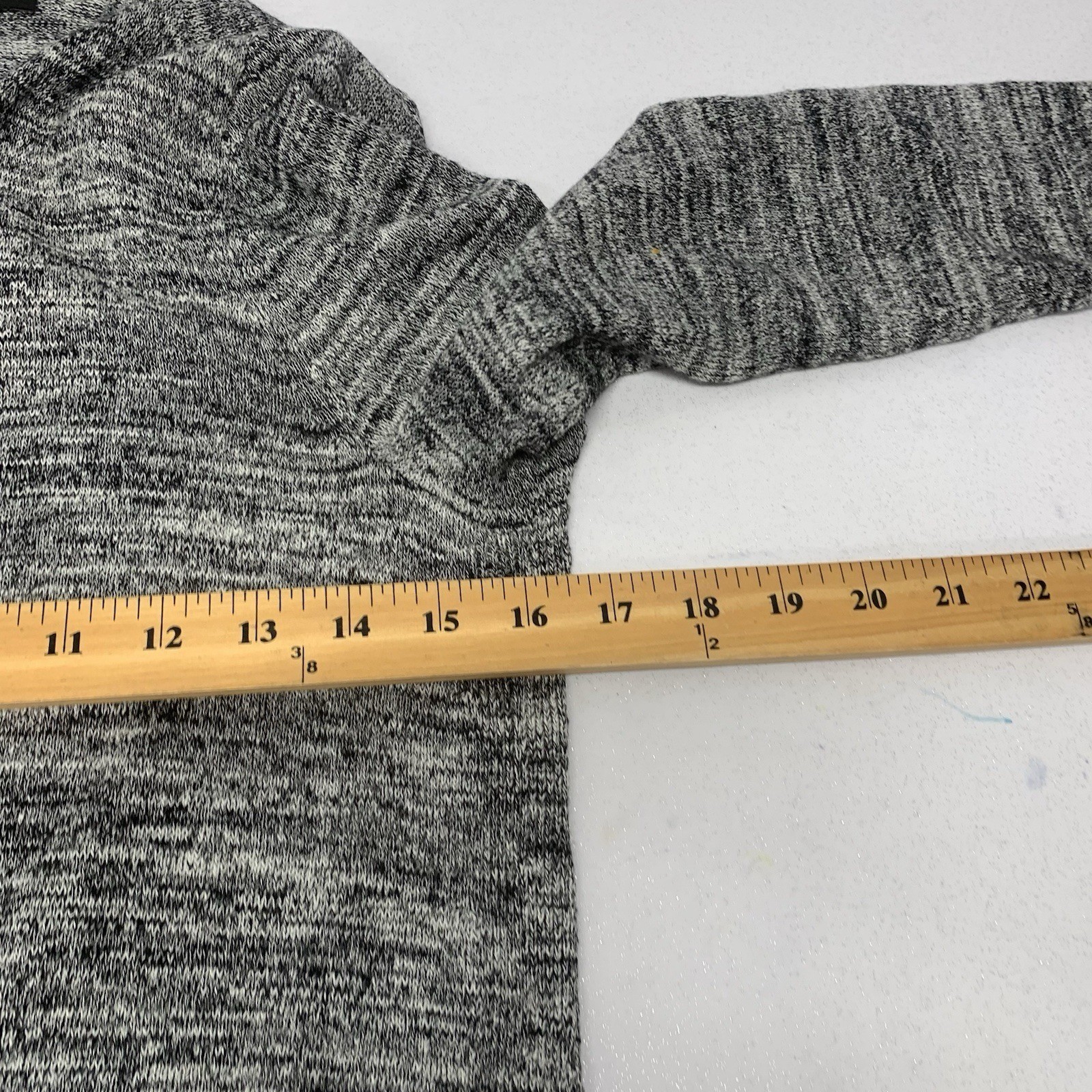 Talbots Long Line Cardigan Sweater Small Petite Heather Gray Stretch Cotton Blnd