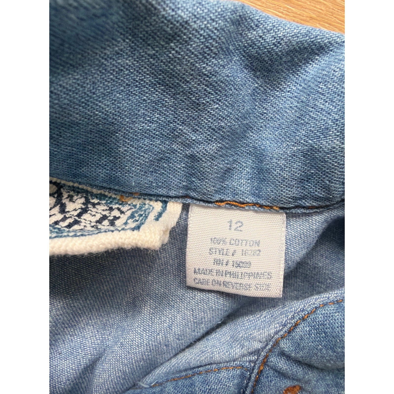 Vintage Canyon River Blues Denim cottage grandma core Rose Heart Buttons Size 12