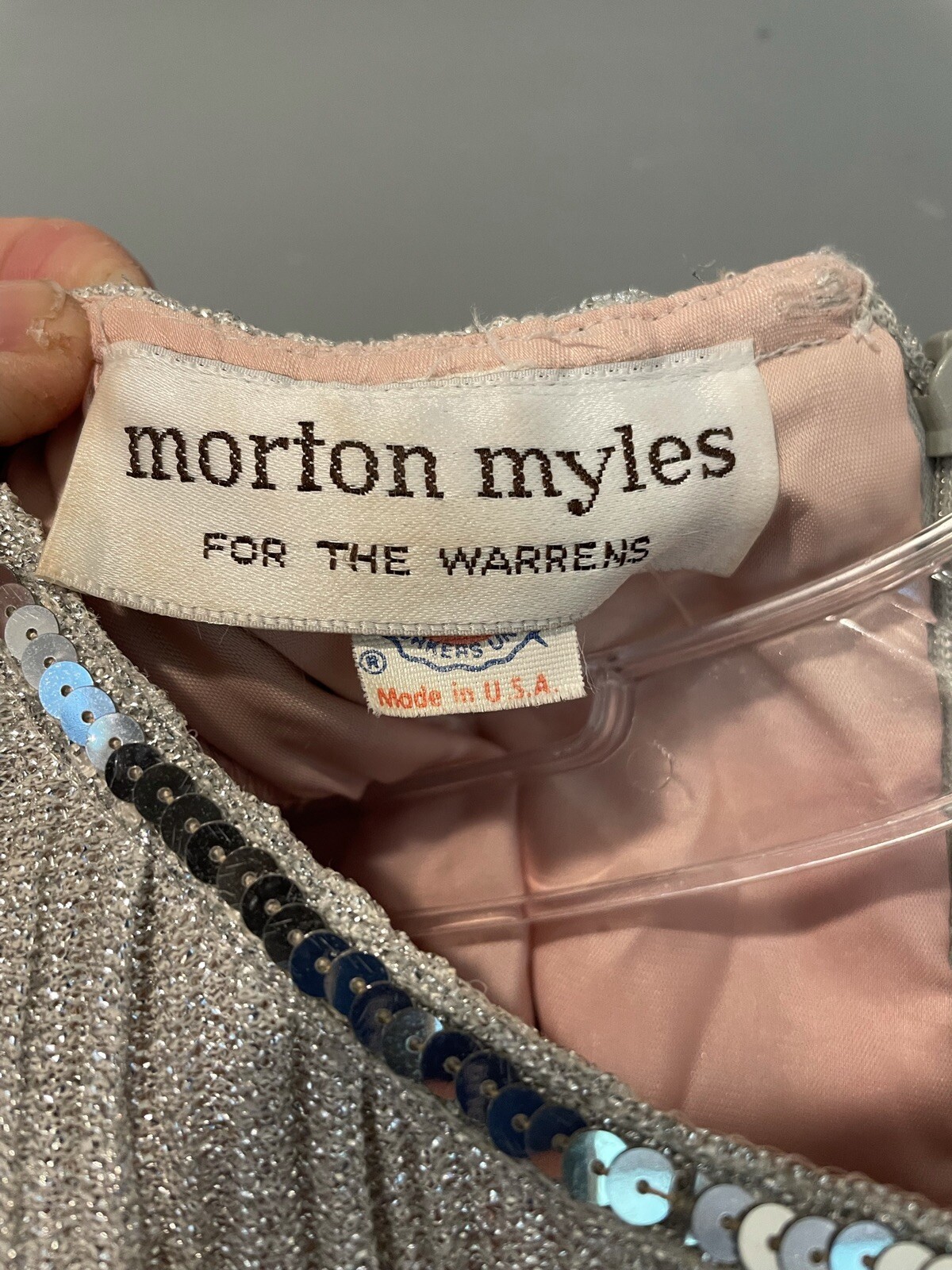 80s Vintage Morton Myles For The Warrens Sz 12 Silver Lame Dress Stunning !