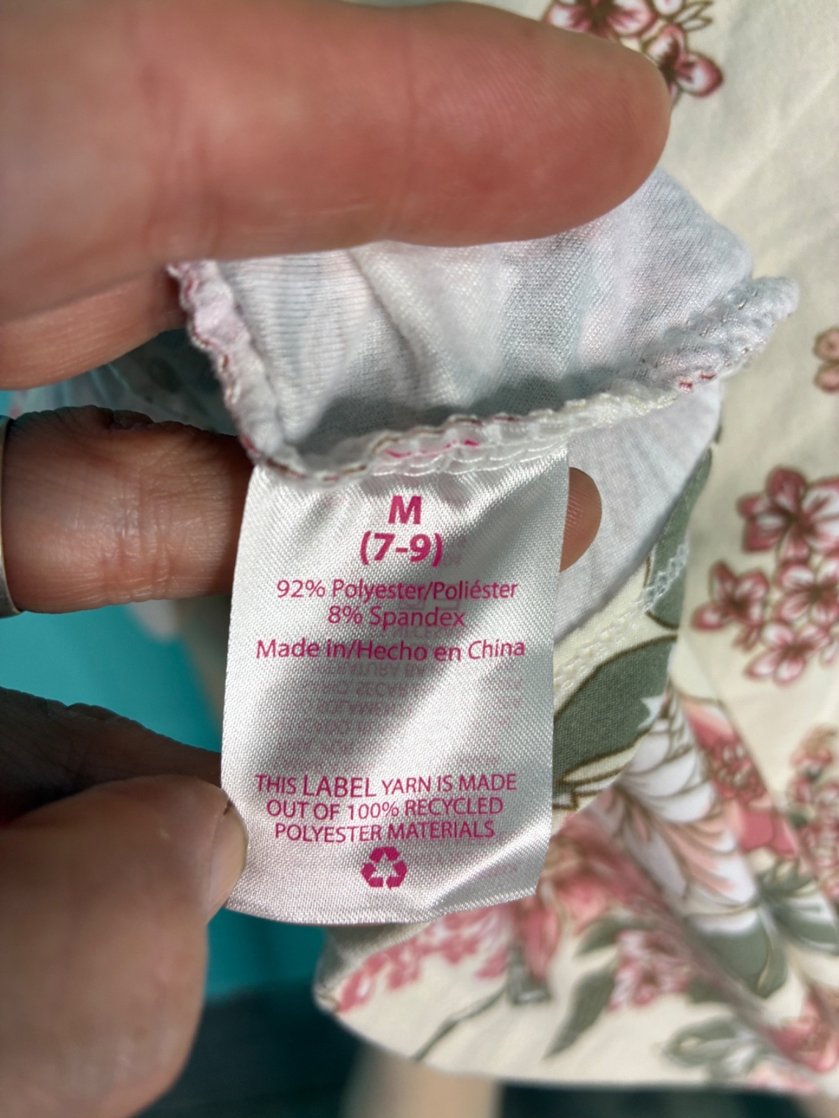 VTG Y2K Ivory White Mauve Pink Floral Print Knit Sleeveless Baby Doll Sundress~M