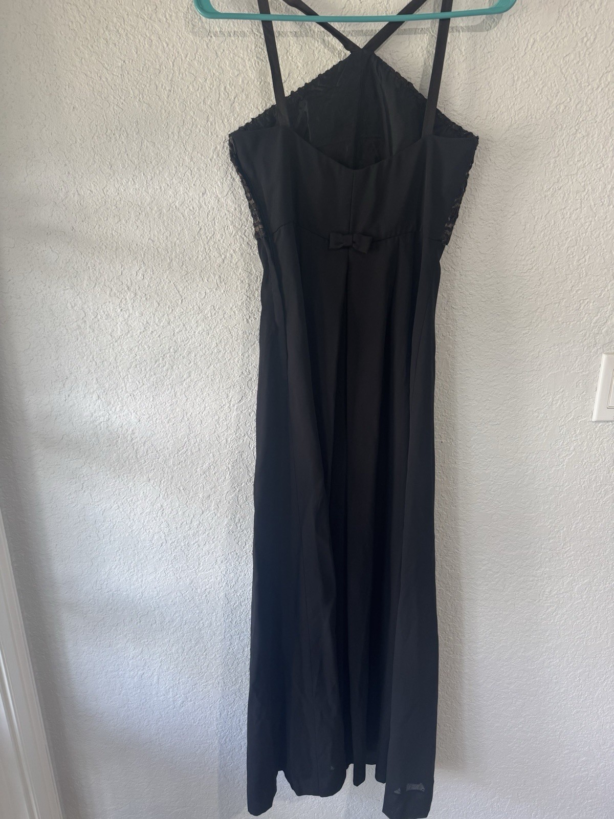 De Laru By Linda Bernell Gown Dress Size 3/4 Black & Brown Cross Cross Straps