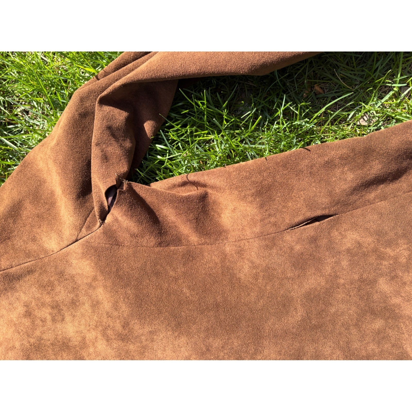 Vintage 70s Gino Rossi Wilson Ultrasuede Scalloped Jacket Brown Size 12 USA Made