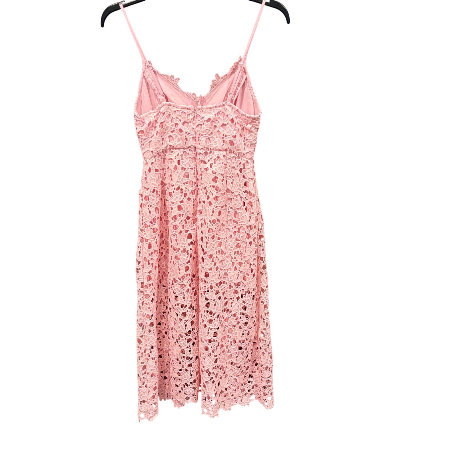 Autumn Wedding Guest Dress Lace Midi Fit Flare Cami Blush Pink ASTR the Label Sm