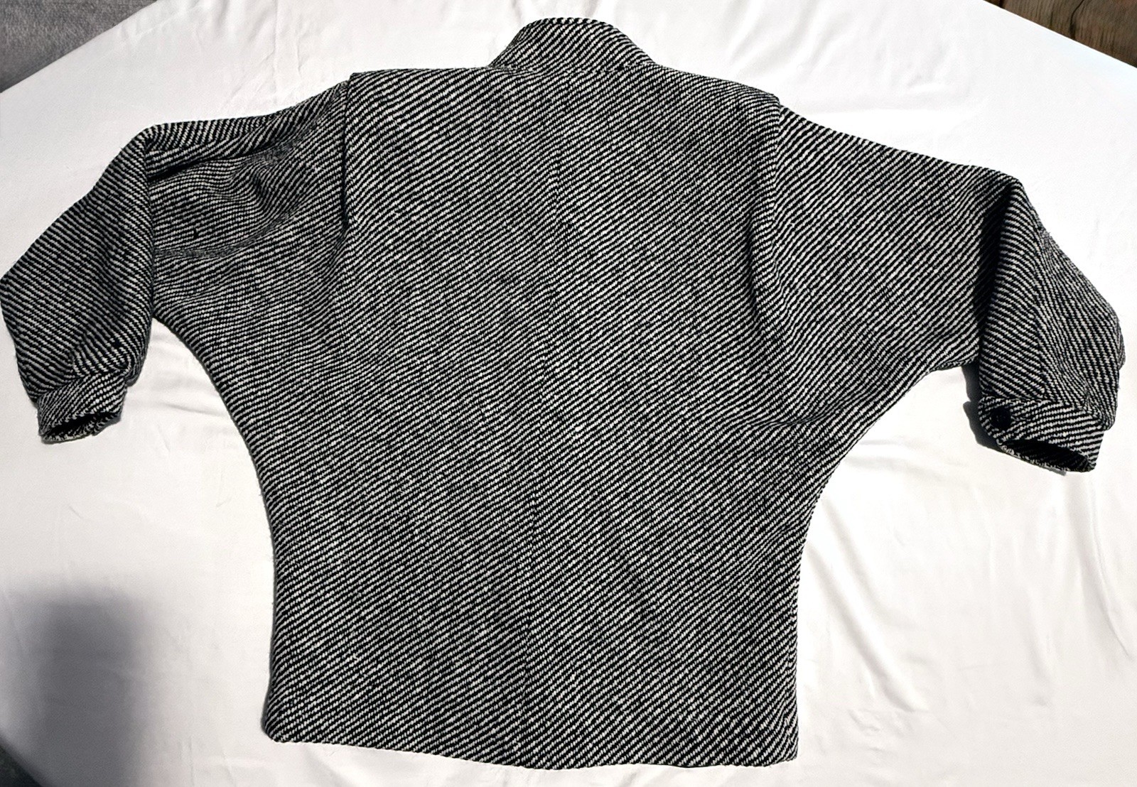 Vintage Women’s Barbarella 100% Pure New Wool Black & White Tweed Pattern Sz9/10