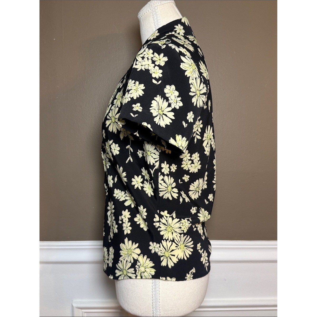 Vintage 90s Y2K Rampage Floral Button Up Blouse S Black Cottagecore