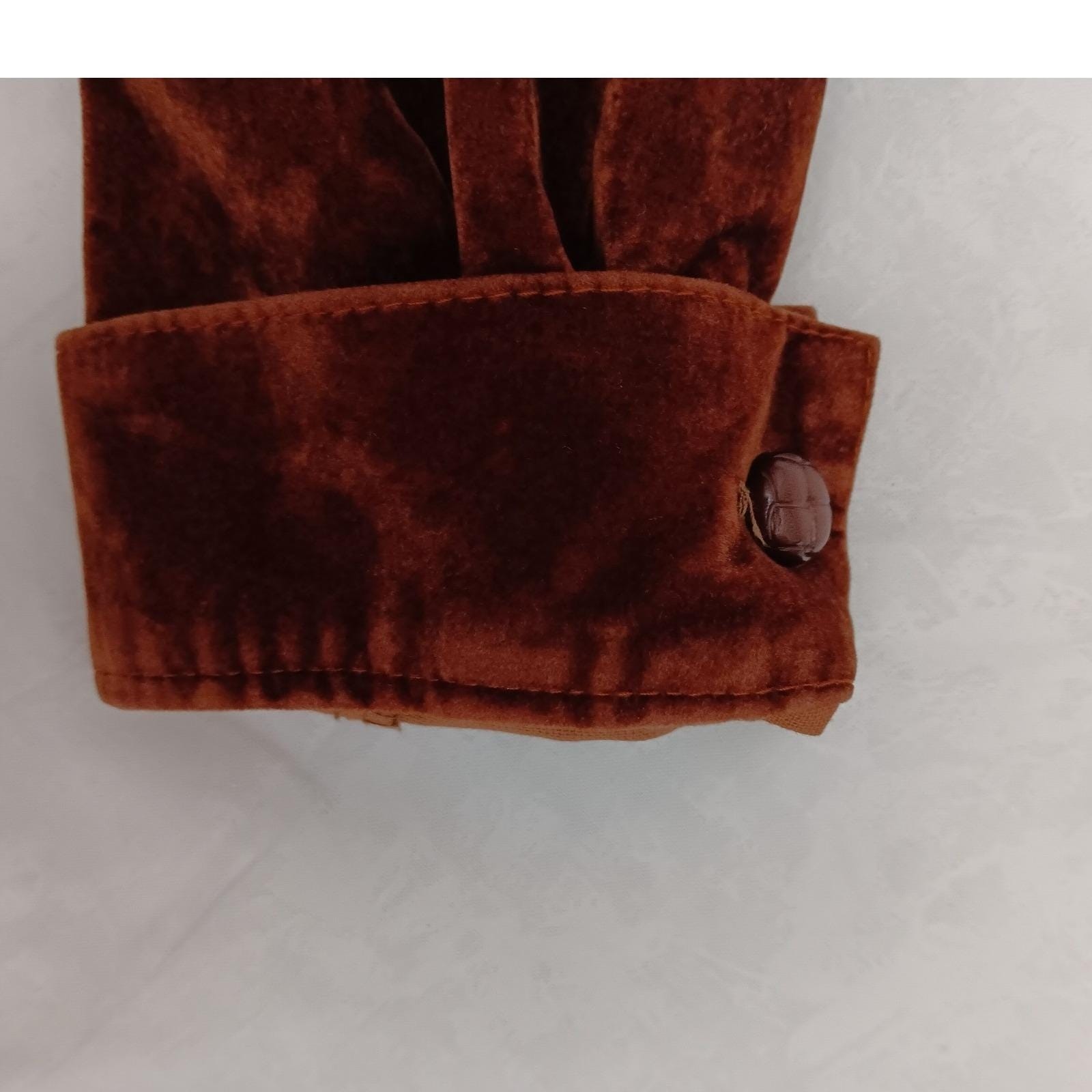 Starfire Vintage 90s Rust Brown Velvet 2 Piece Pant Suit Set Size 10 Made in USA