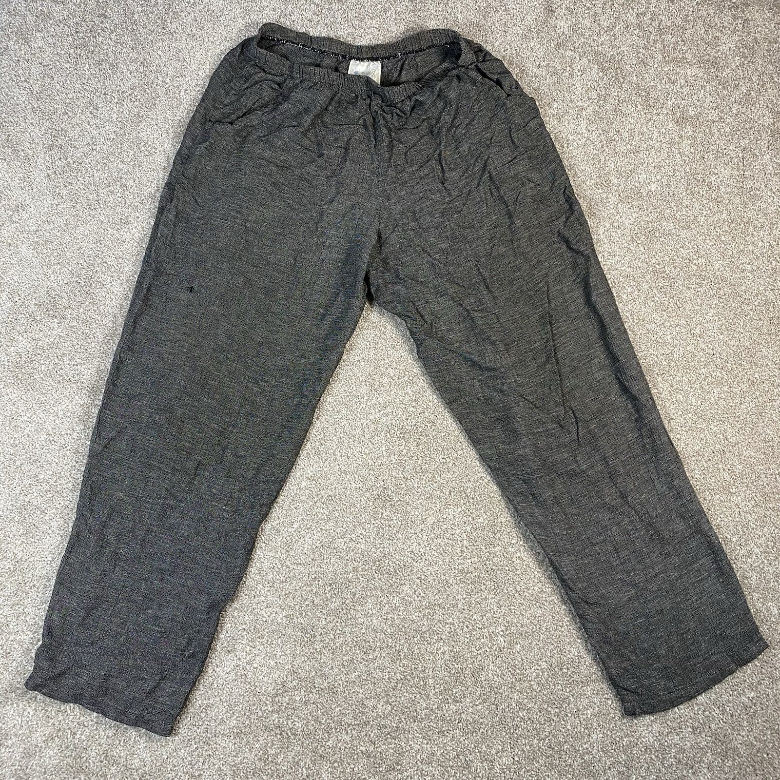 Play Alegre Women’s Size 8-10 Or Medium Baggy Pants Gray Vintage Linen Capri
