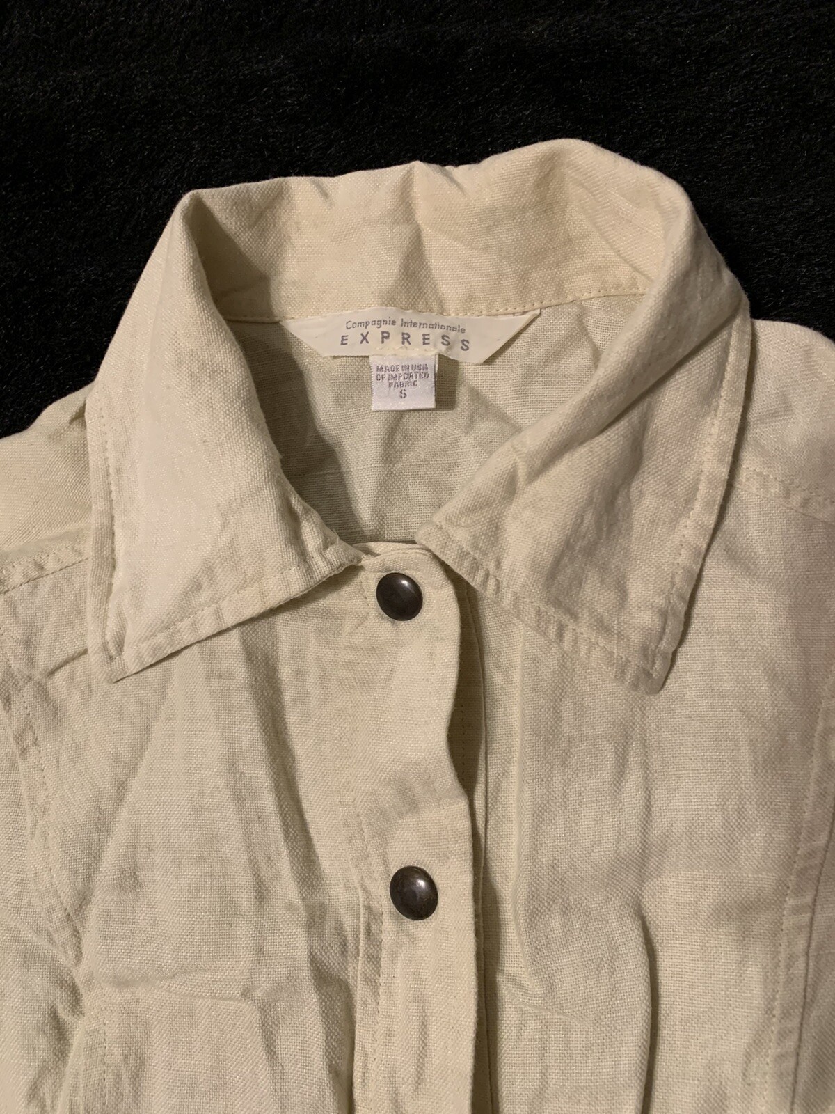 Vintage Compagnie Internationale Express Women’s Khaki S Full Button Blazer NWOT