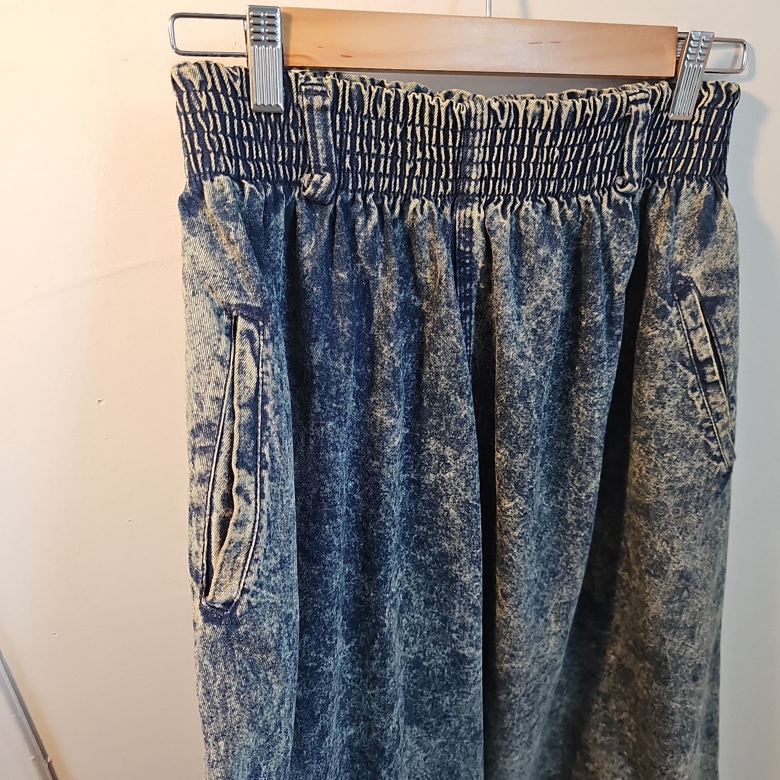 Vintage 1980s 1990s OshKosh B’Gosh Acid Wash High-Waist Skirt Size 10 Size Large