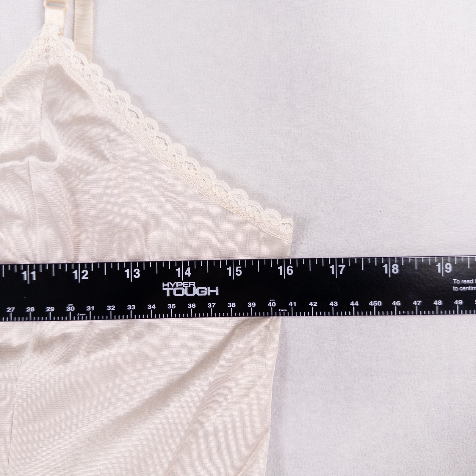Vintage Bonne Nuit Camisole Womens Medium Cream Lace Trim Floral Embroidered *