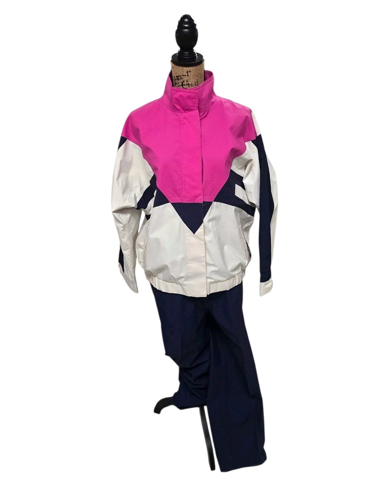 Vtg 80s Tourney Gore-Tex Waterproof Windproof Track Suit Ladies L Color-Block
