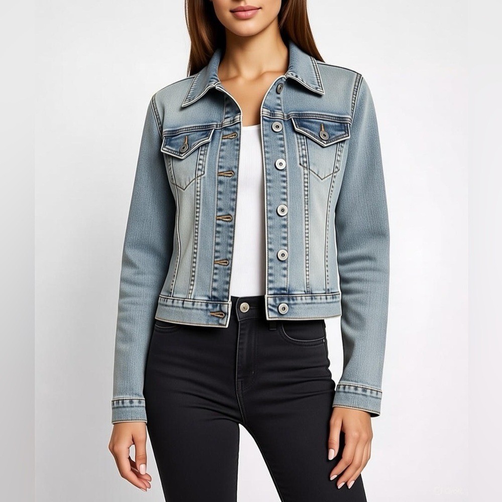 Vintage Blue Denim Blue Jean Jacket juniors large