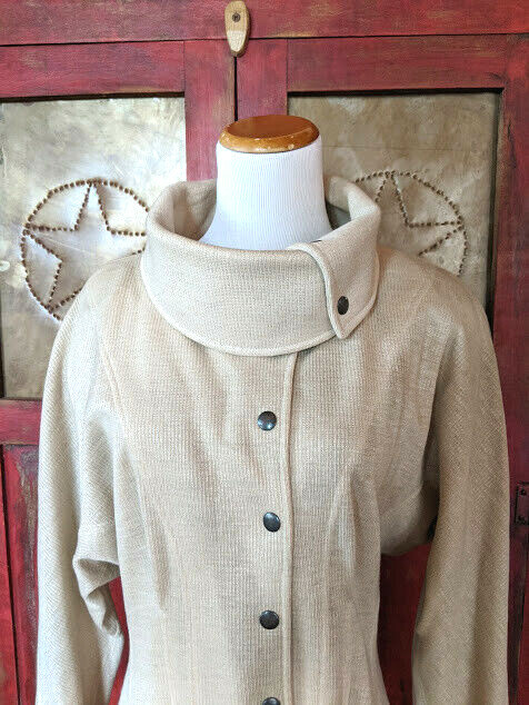 Vintage Henri Bendel Knit Coat JINABE PARIS Unique Beige Sz 40 6 8 1980s France