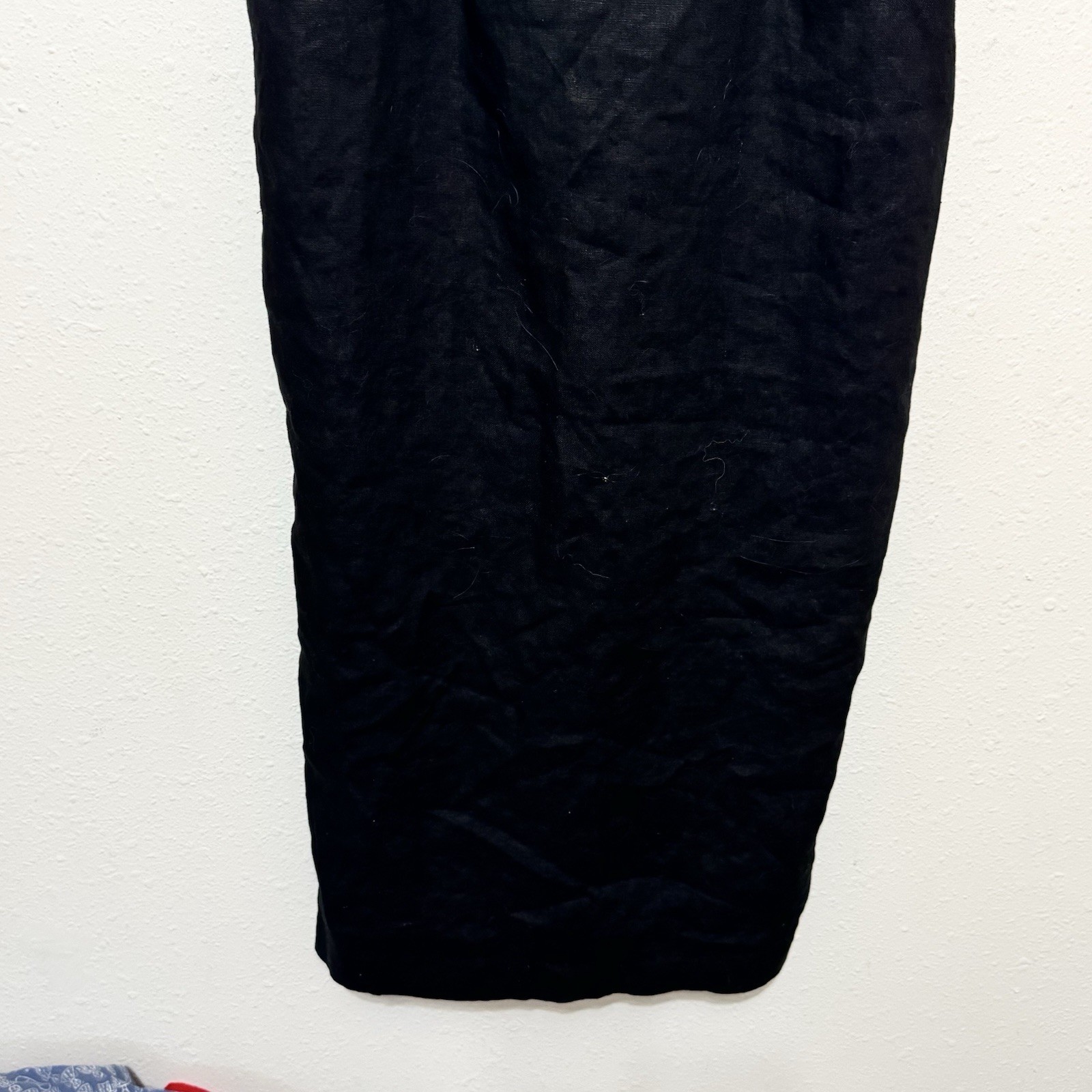 Vintage Althuser 100% Linen Slip Dress size 4 black low back classic shift