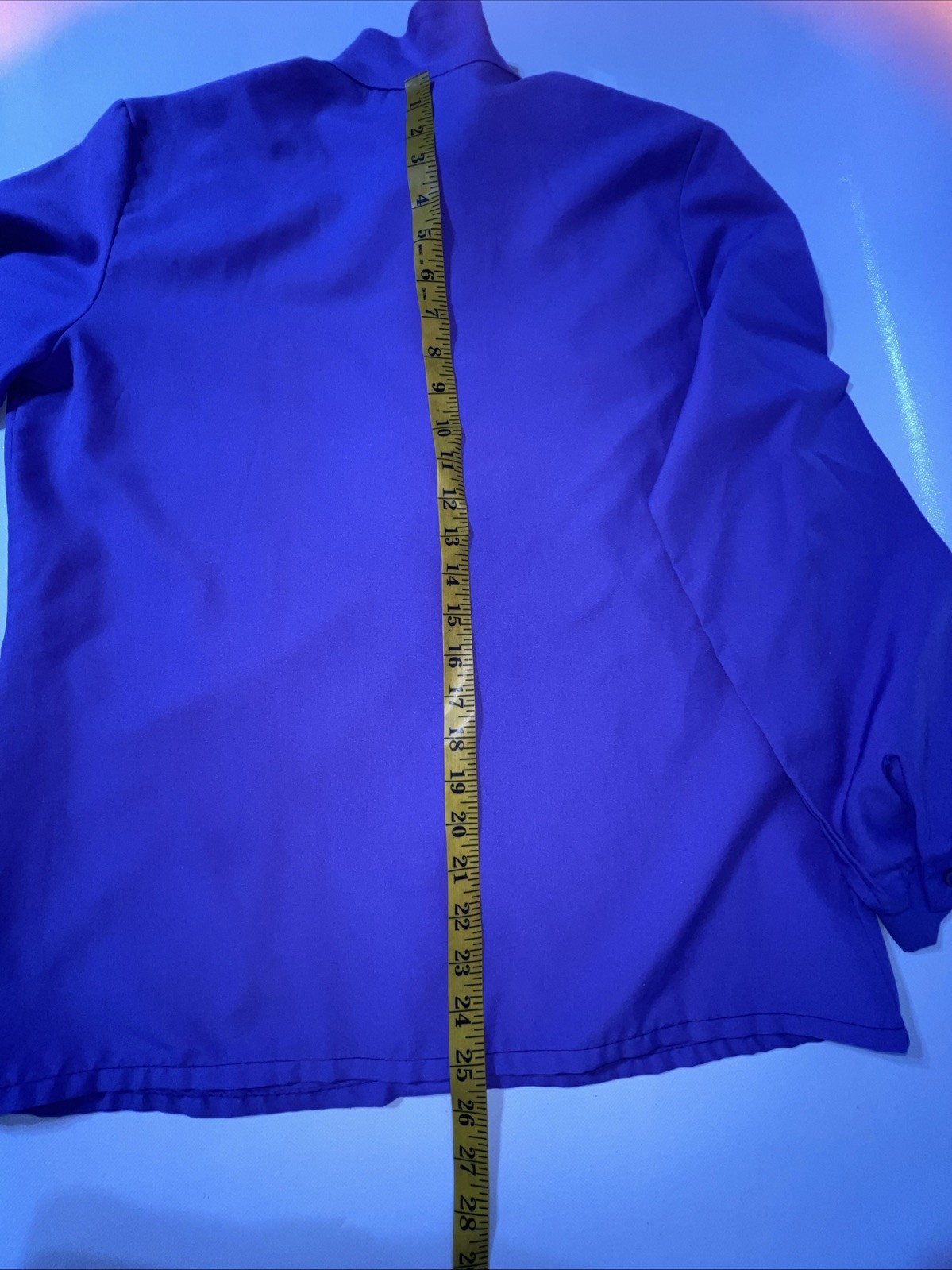 Vintage 70’s Lucky Winner Blouse Pussy Bow Purple Size 16 Business Casual