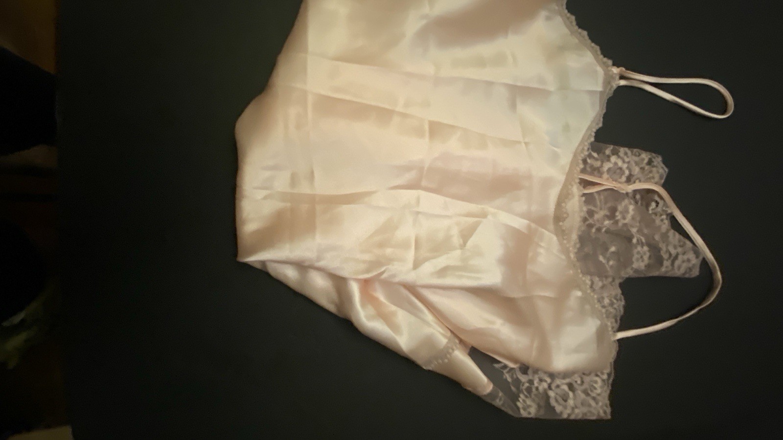 Vtg. Lady Cameo Dallas Silky Short Nightgown Lingerie Lace Trim Sz.Medium New