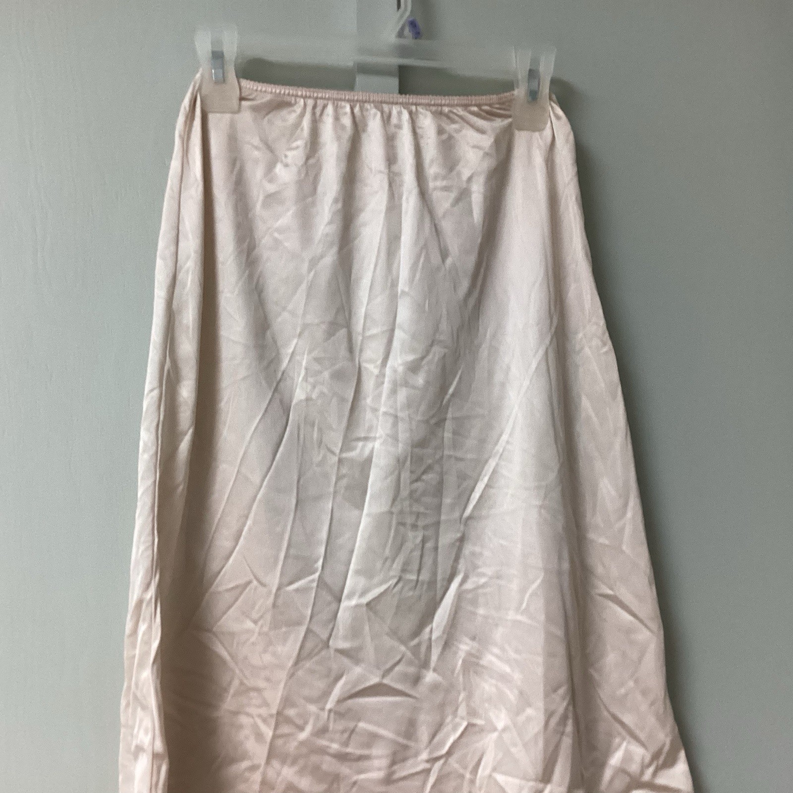 Vtg Warners Perfect Measure Nylon Half Slip Med 18”Lace Trim Blush USA