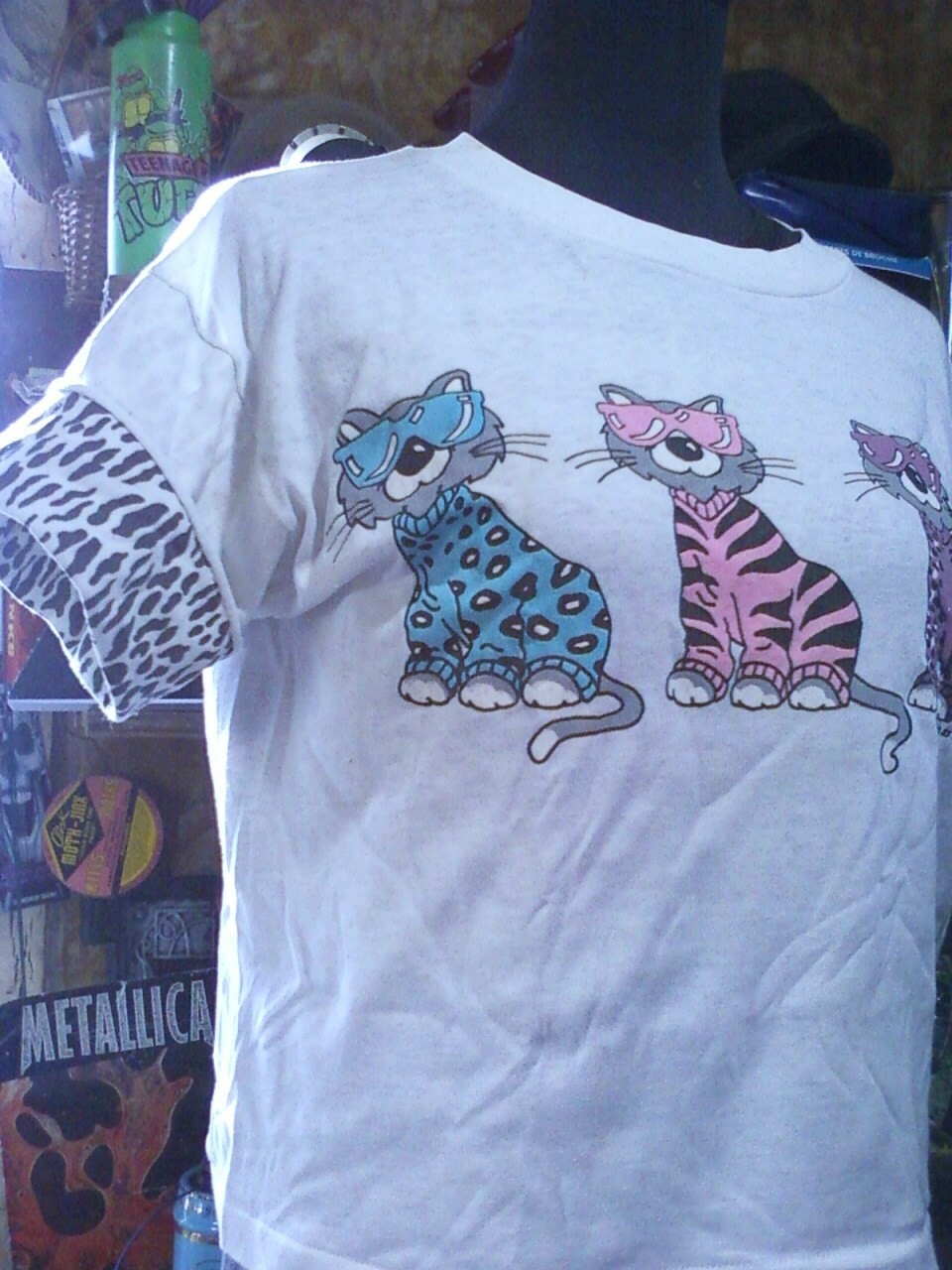 Vintage 80’s Crop Top Cats w/ Sunglasses THE ZOO CREW