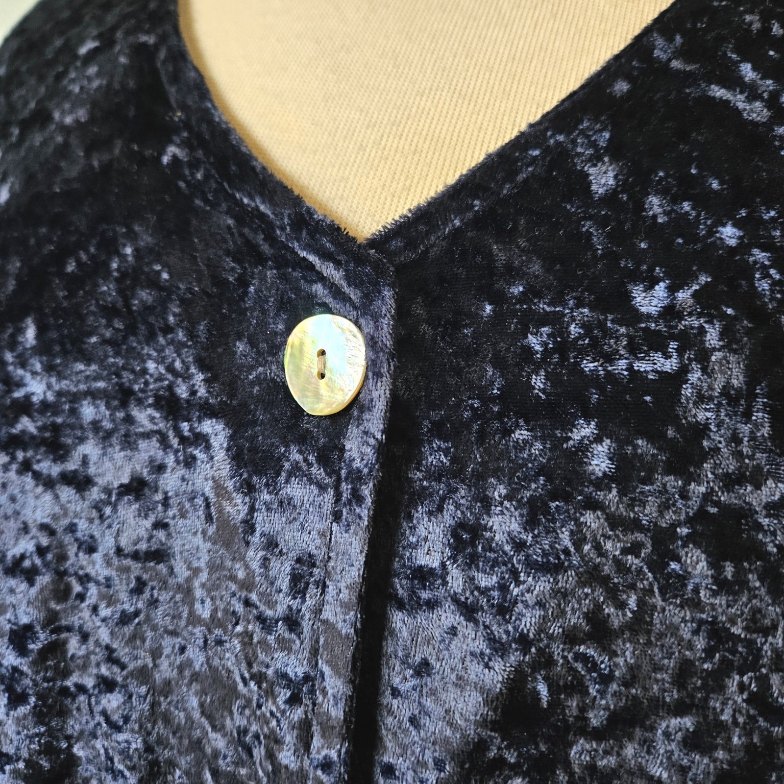 Brett Alixander Vtg 1990s Navy Blue Crushed Velvet Maxi Dress Size 14 NWT NEW
