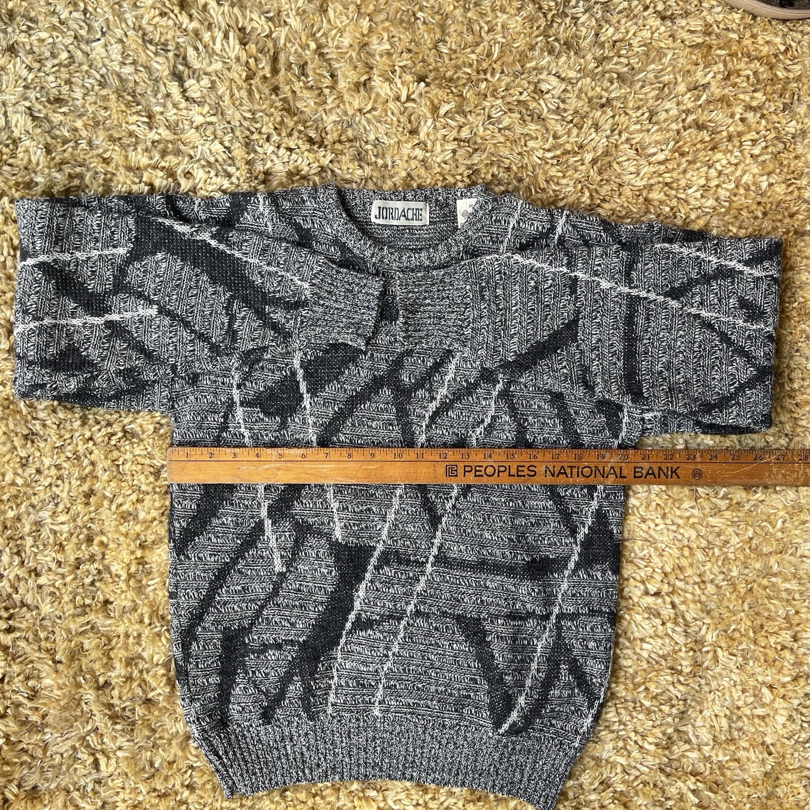 🥃Vintage Jordache Sweater Size S/M 80s 90s 2 Tone Grey and Black Stripes