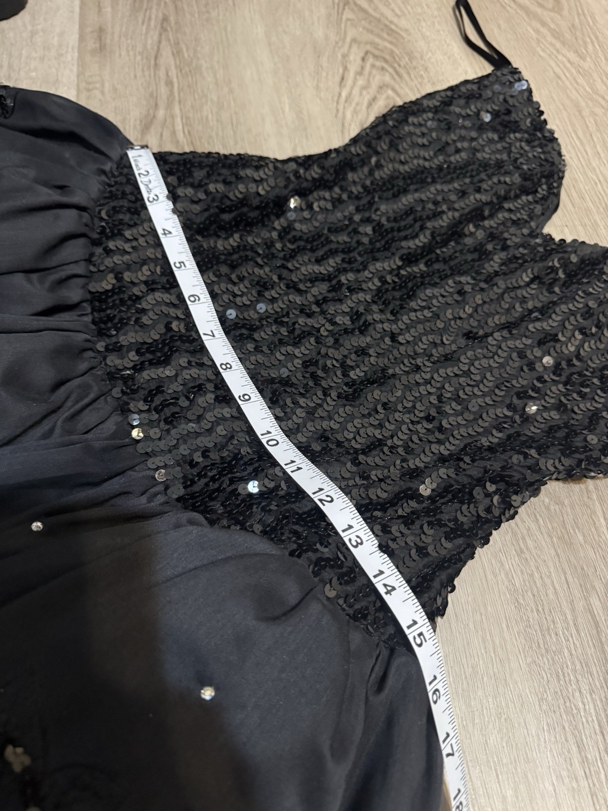 Joy Stevens Collection 1980s Vintage Black Sequin Dress Size M