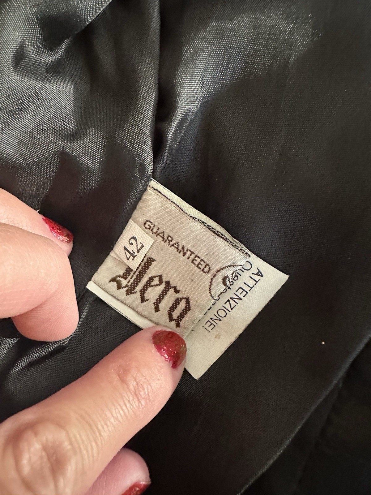 GAB Vintage Italian Black Leather Belted Jacket -Very Soft – 42 Firenze Italia