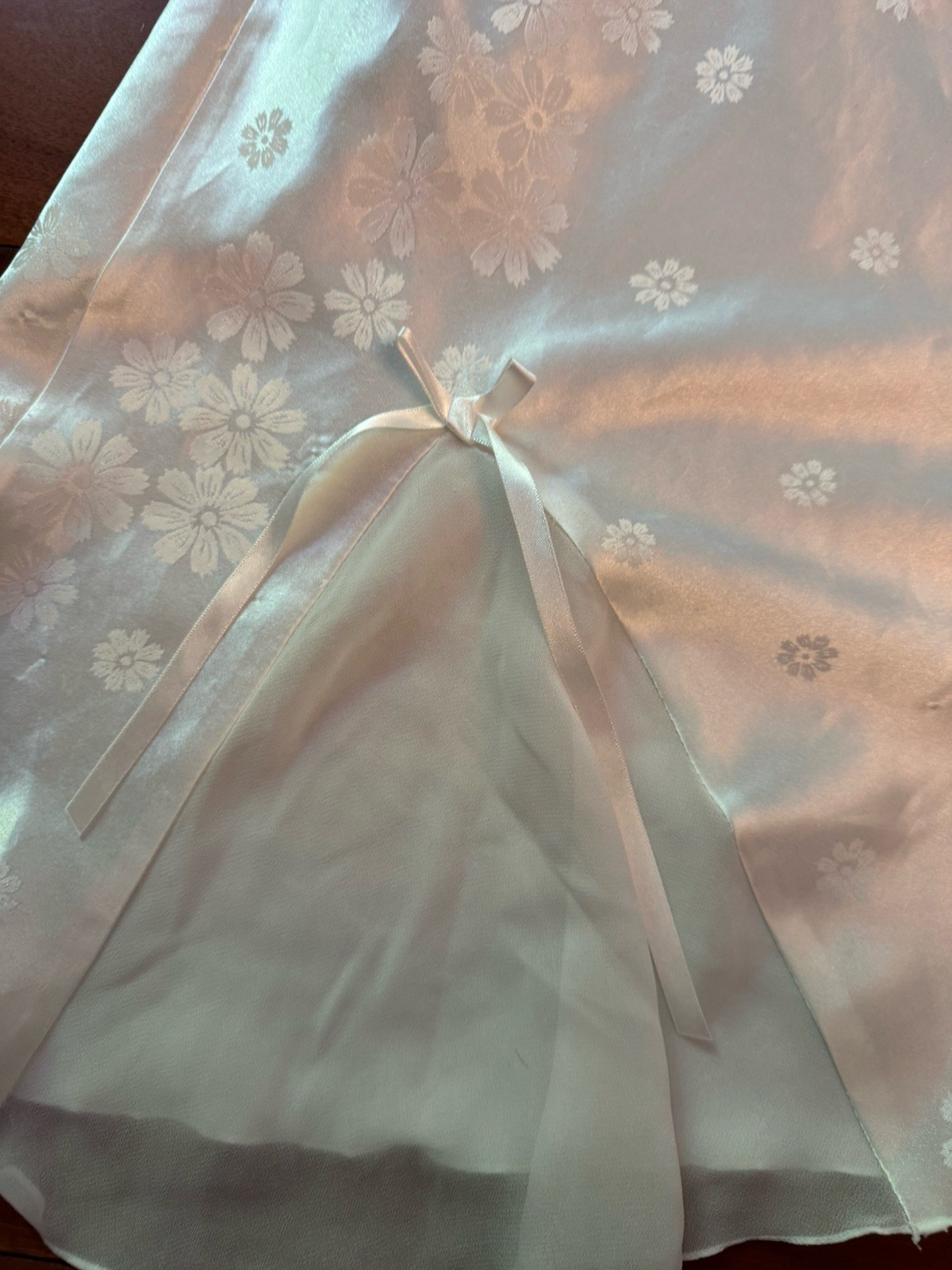 Lacy White Slip With Bow And Flower Details. Looks Like Size Large