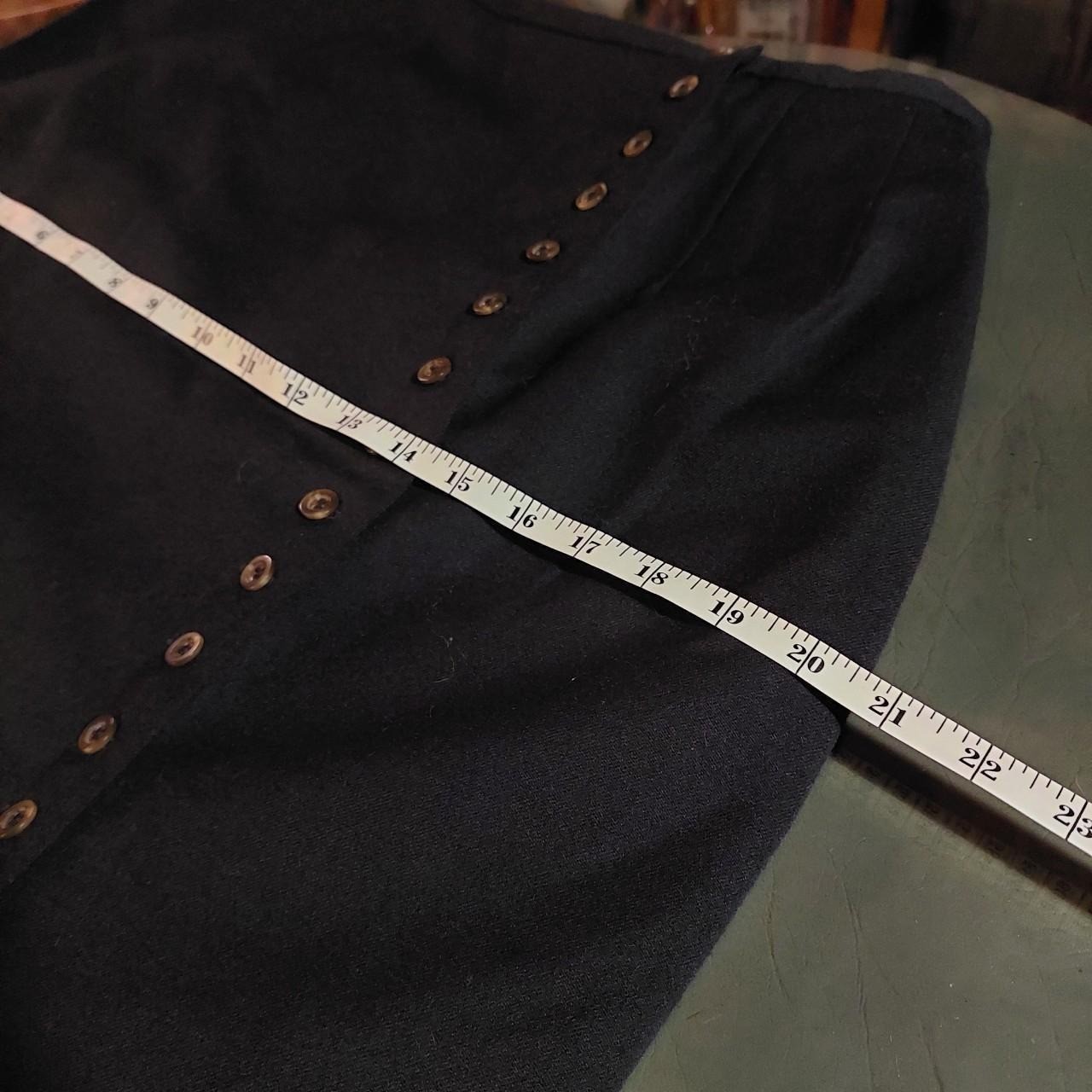 Harve Benard Vintage 90s Black Wool Maxi Skirt Button Detail Size 10