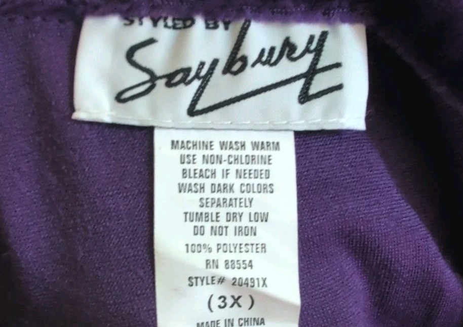 Vintage Women’s Saybury Pintuck Velvet Robe Purple Night Gown Lounger – 3X – New