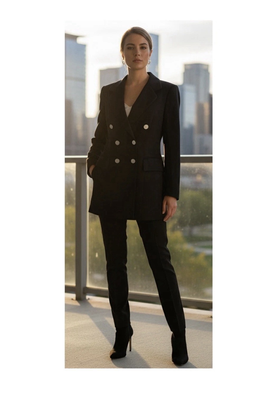Escada Margaretha Ley Angora Wool Double Breasted Blazer Jacket Old Money Look